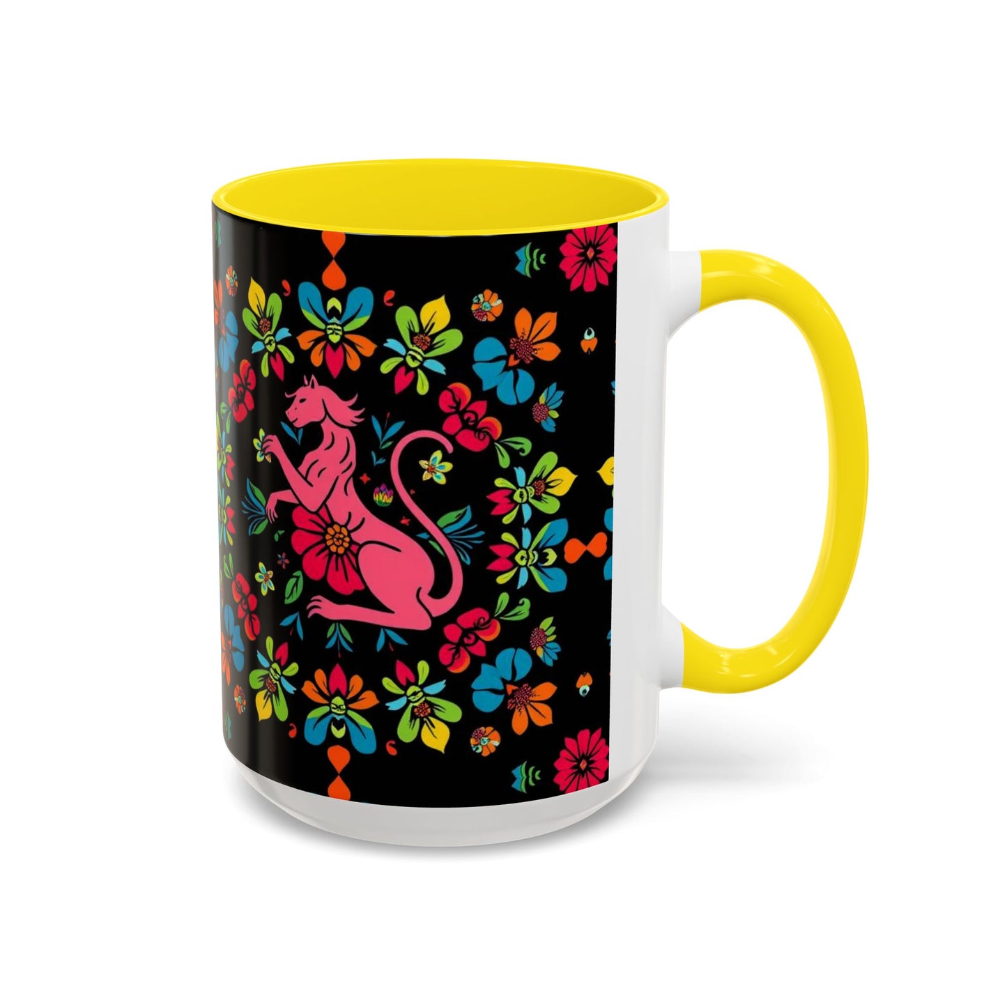 Accent Coffee Mug, Zodiac. Virgo, Flower Pattern, (11, 15oz)