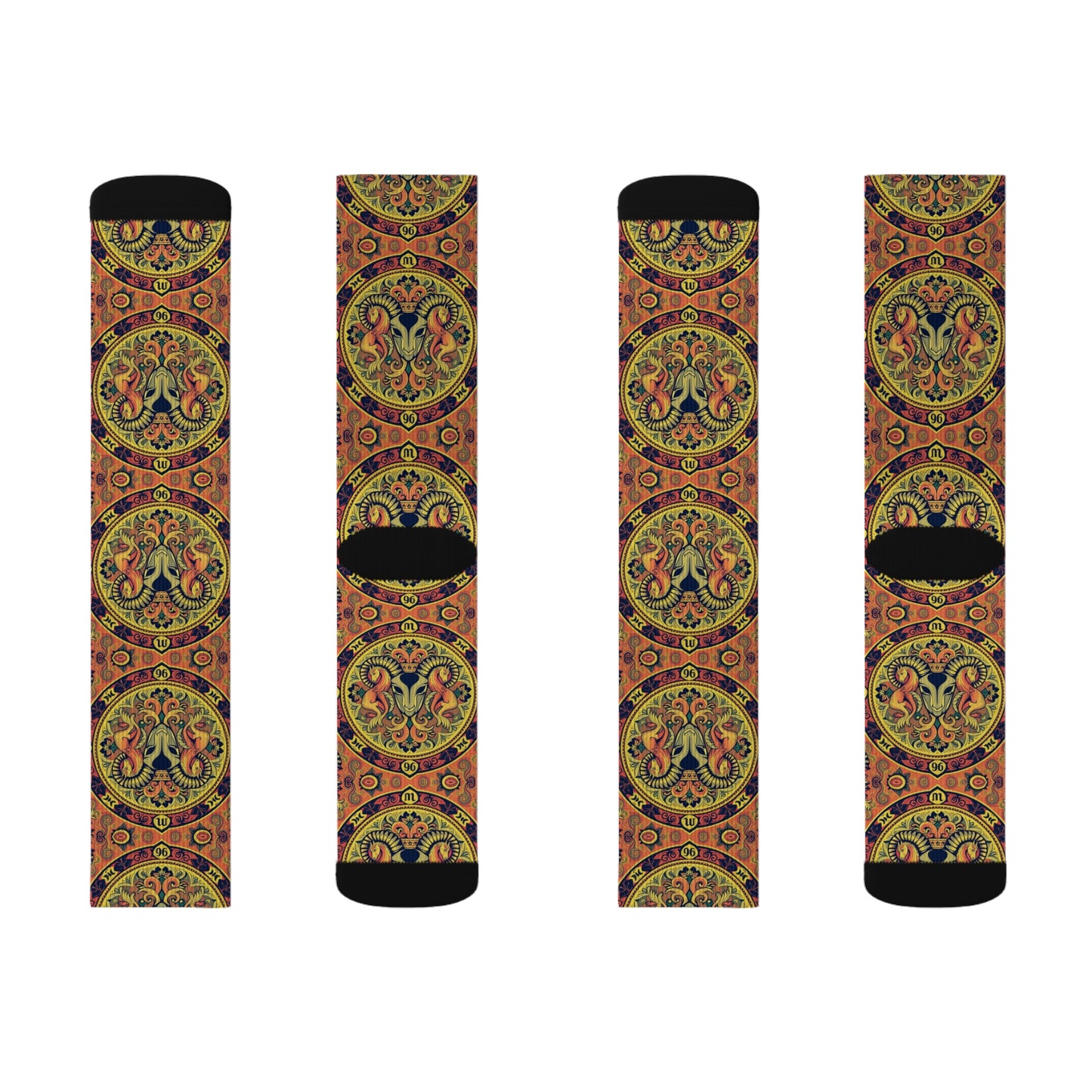 Sublimation Socks, Aries, Zodiac v3, Pattern