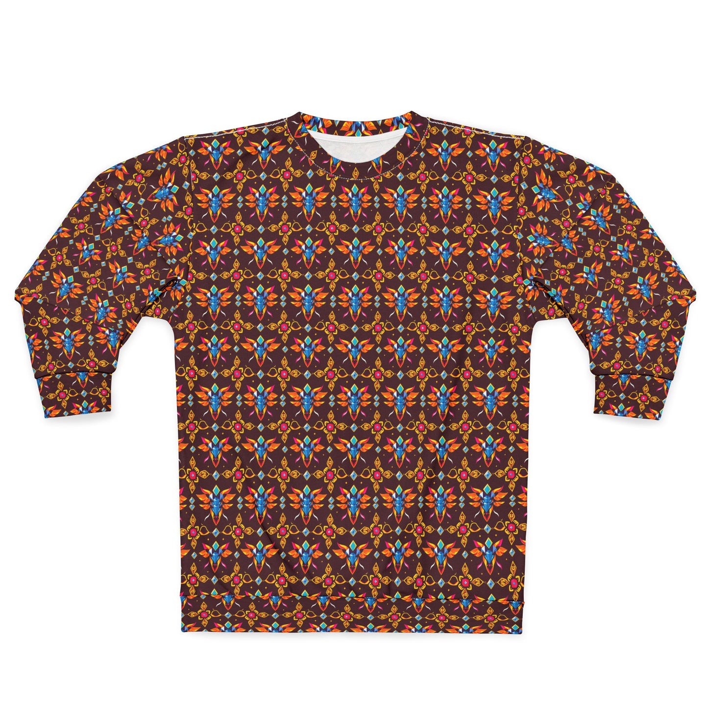 Unisex Sweatshirt (AOP), Taurus, Zodiac v1, Jewel Pattern
