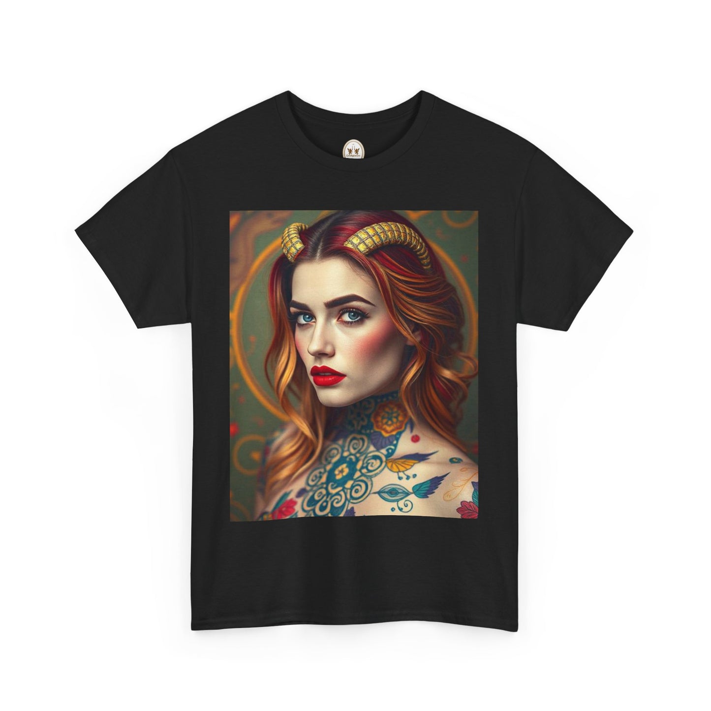 Unisex Heavy Cotton T-Shirt, Capricorn, Zodiac v3, Sexy Art