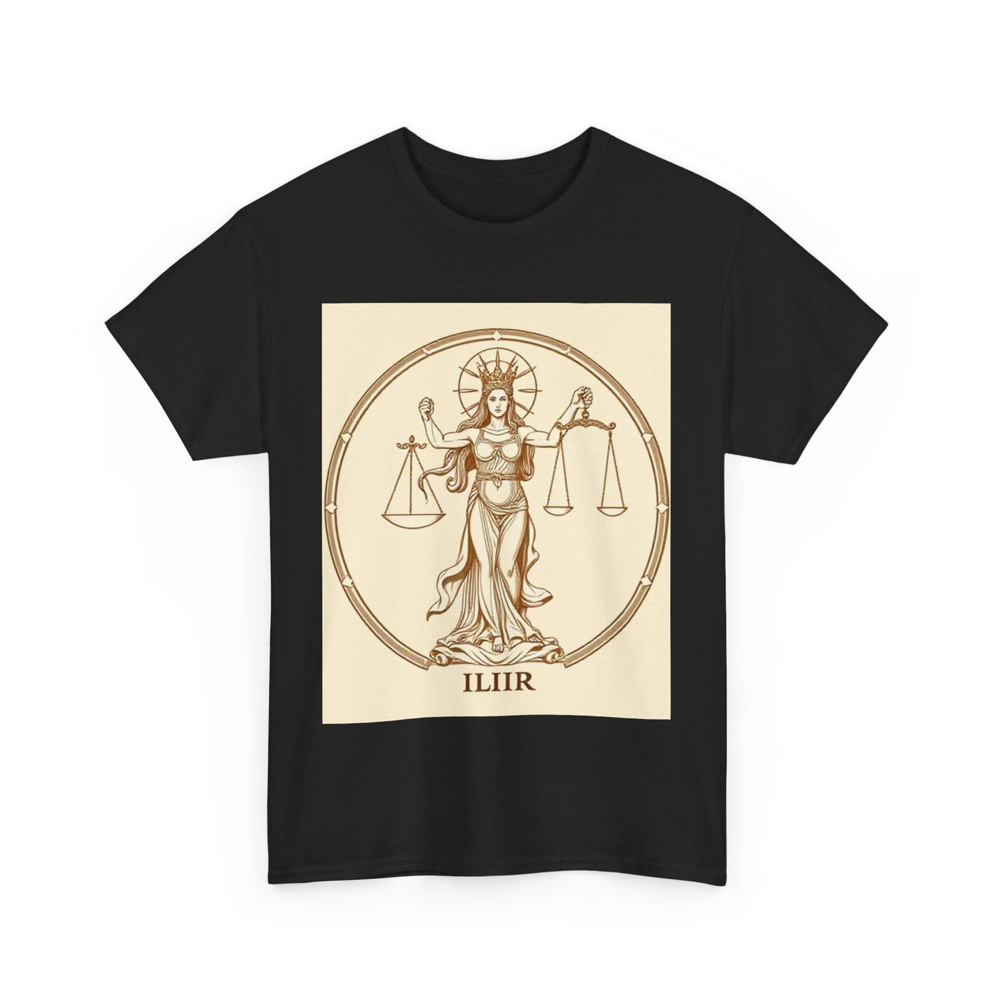 Unisex Heavy Cotton T-Shirt, Libra Goddess v1, Zodiac Design