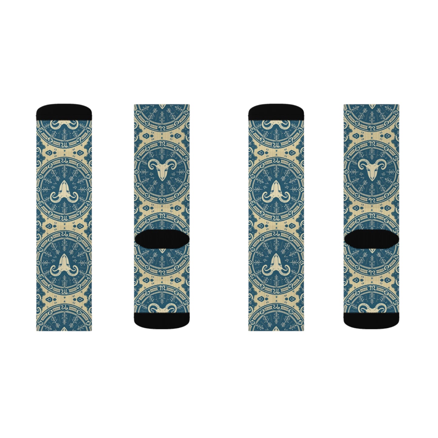 Sublimation Socks, Aries, Zodiac v1, Pattern