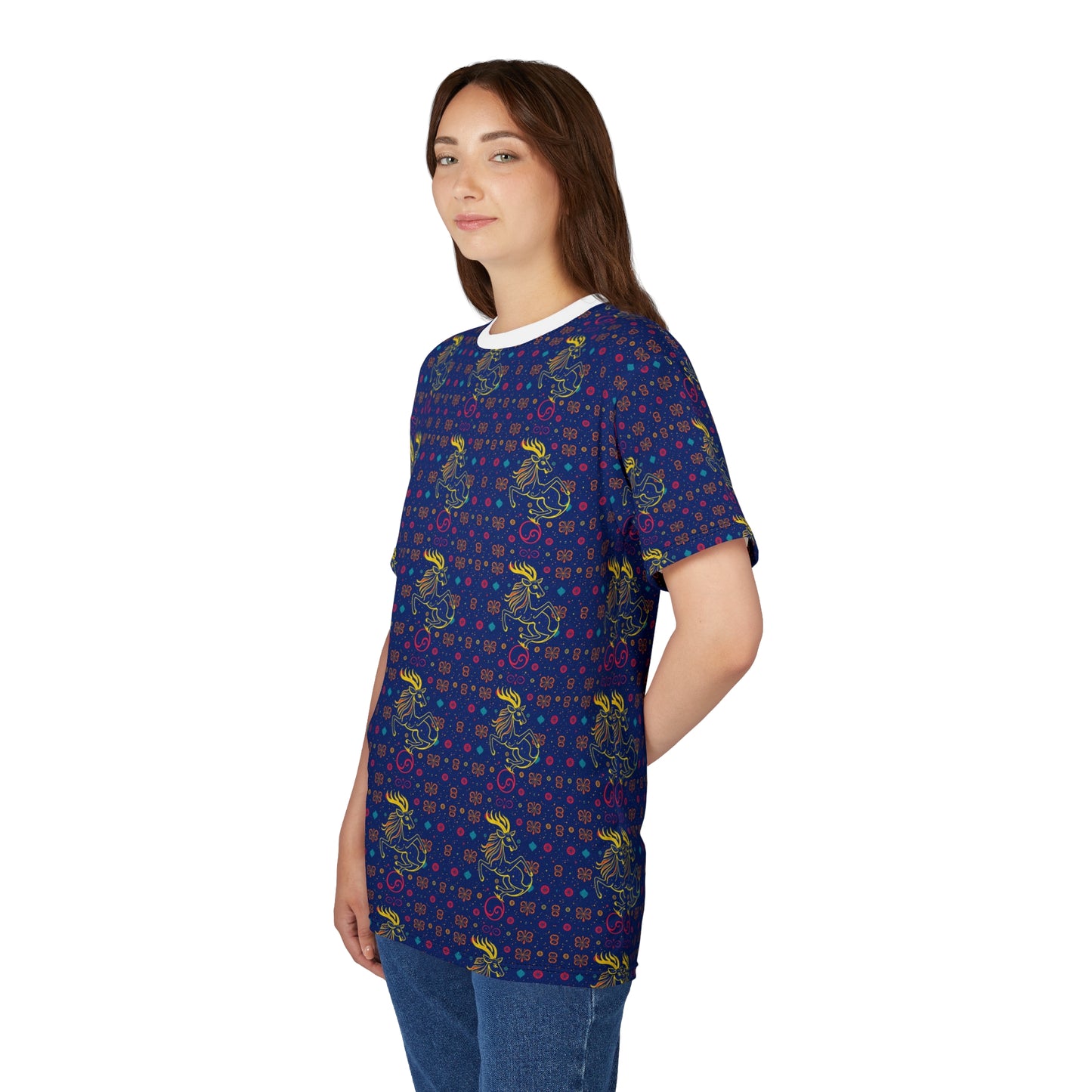 Unisex Cut & Sew T-Shirt, AOP, Aquarius, Zodiac, Pattern