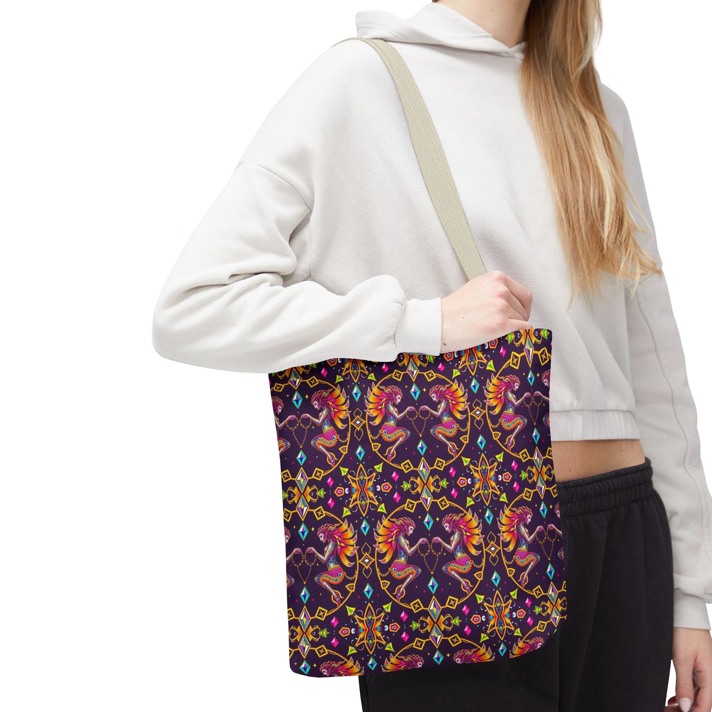 Tote Bag (AOP), Gemini, Zodiac, Jewel Pattern