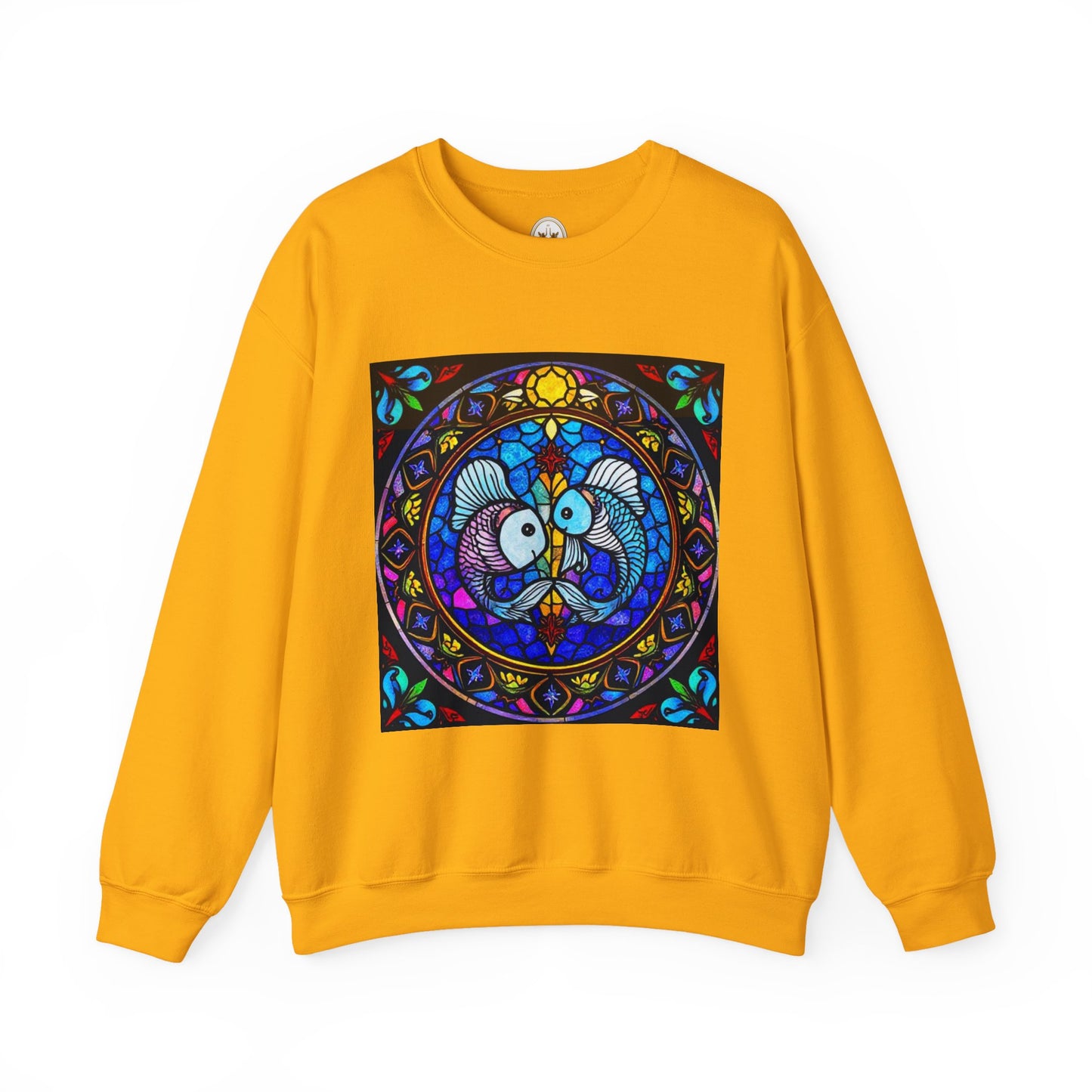 Unisex Heavy Blend™ Crewneck Sweatshirt, Glass, Pisces Zodiac Design
