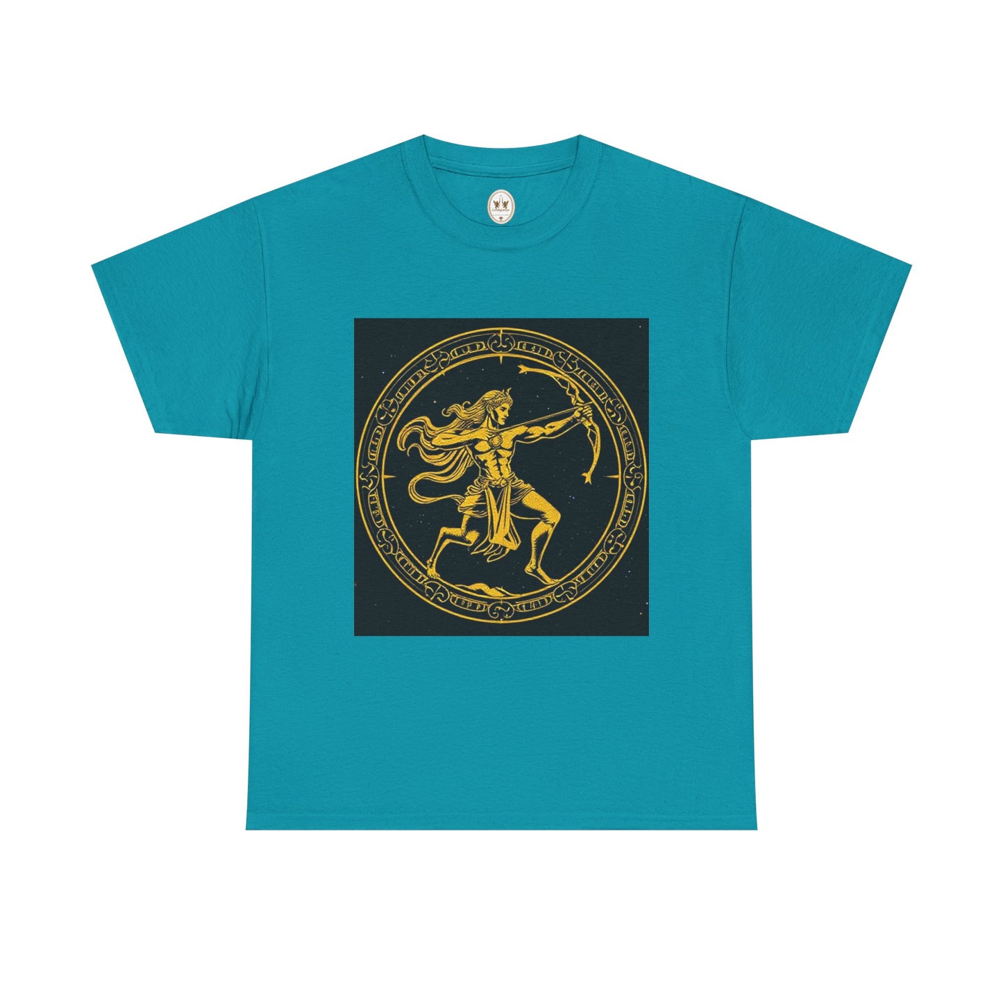 Unisex Heavy Cotton T-Shirt, Mythical Faun/Satyr v1, Sagittarius Zodiac Design