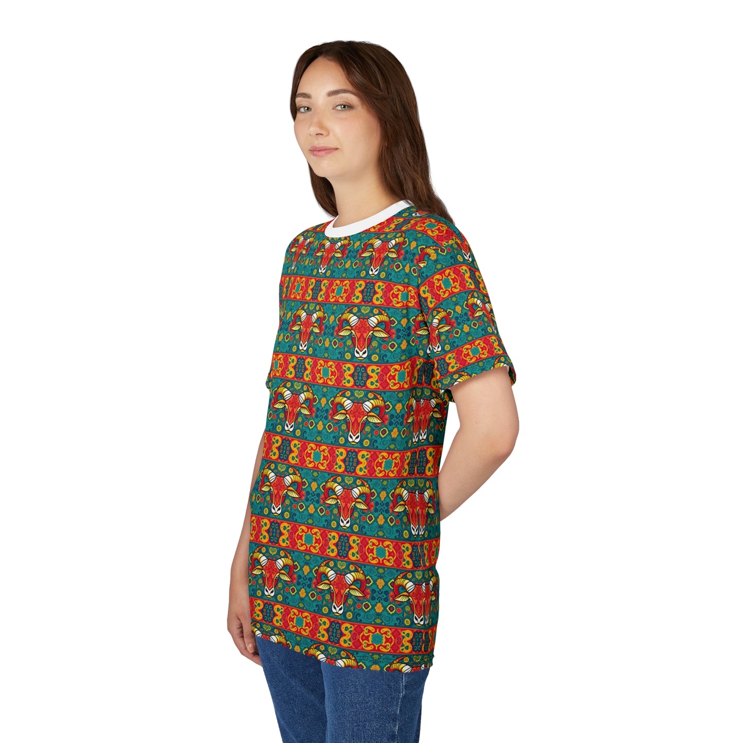 Unisex Cut & Sew T-Shirt, AOP, Taurus, Zodiac, Pattern