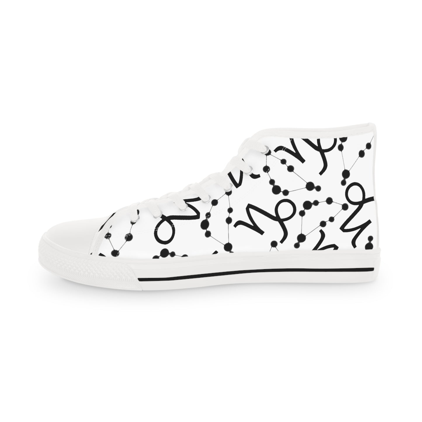 Men's High Top Sneakers, Breathable polyester canvas, Capricorn Zodiac Design