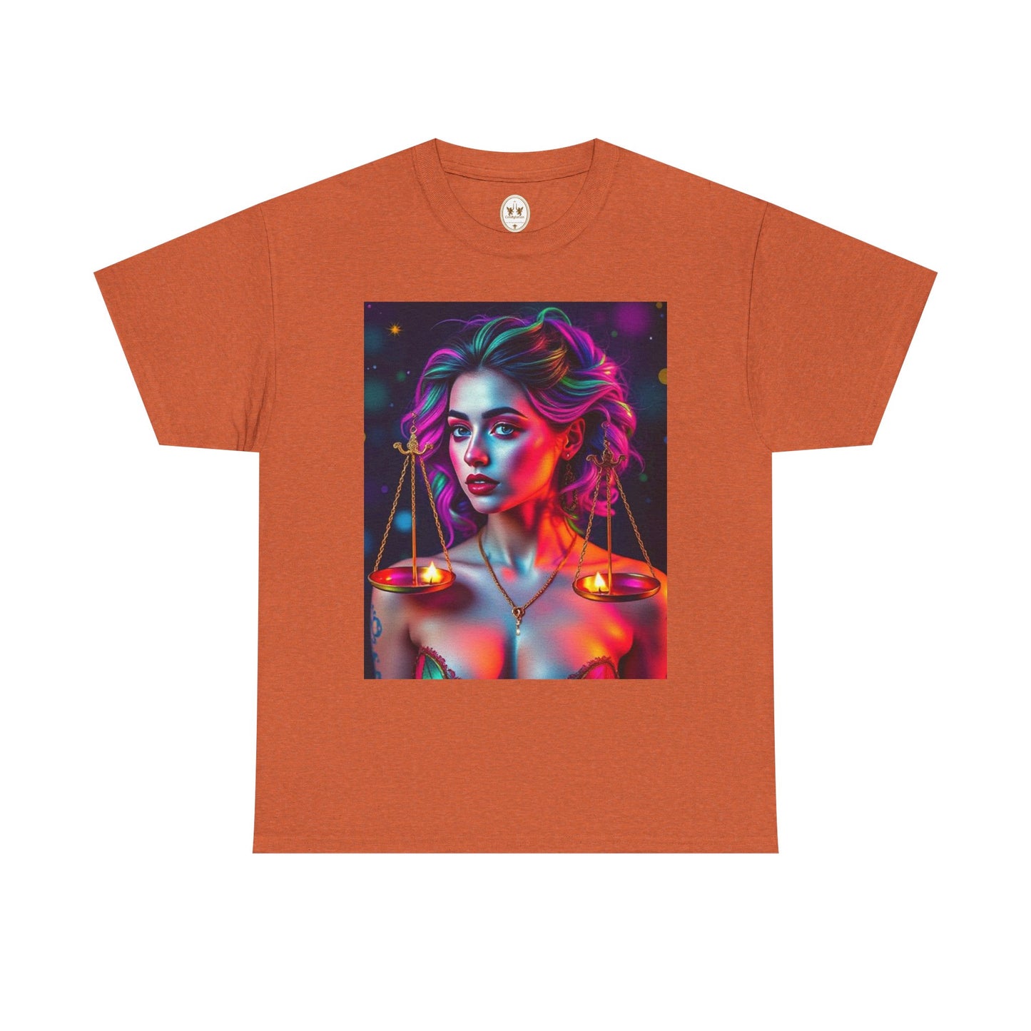 Unisex Heavy Cotton T-Shirt, Libra, Zodiac v3, Sexy Art