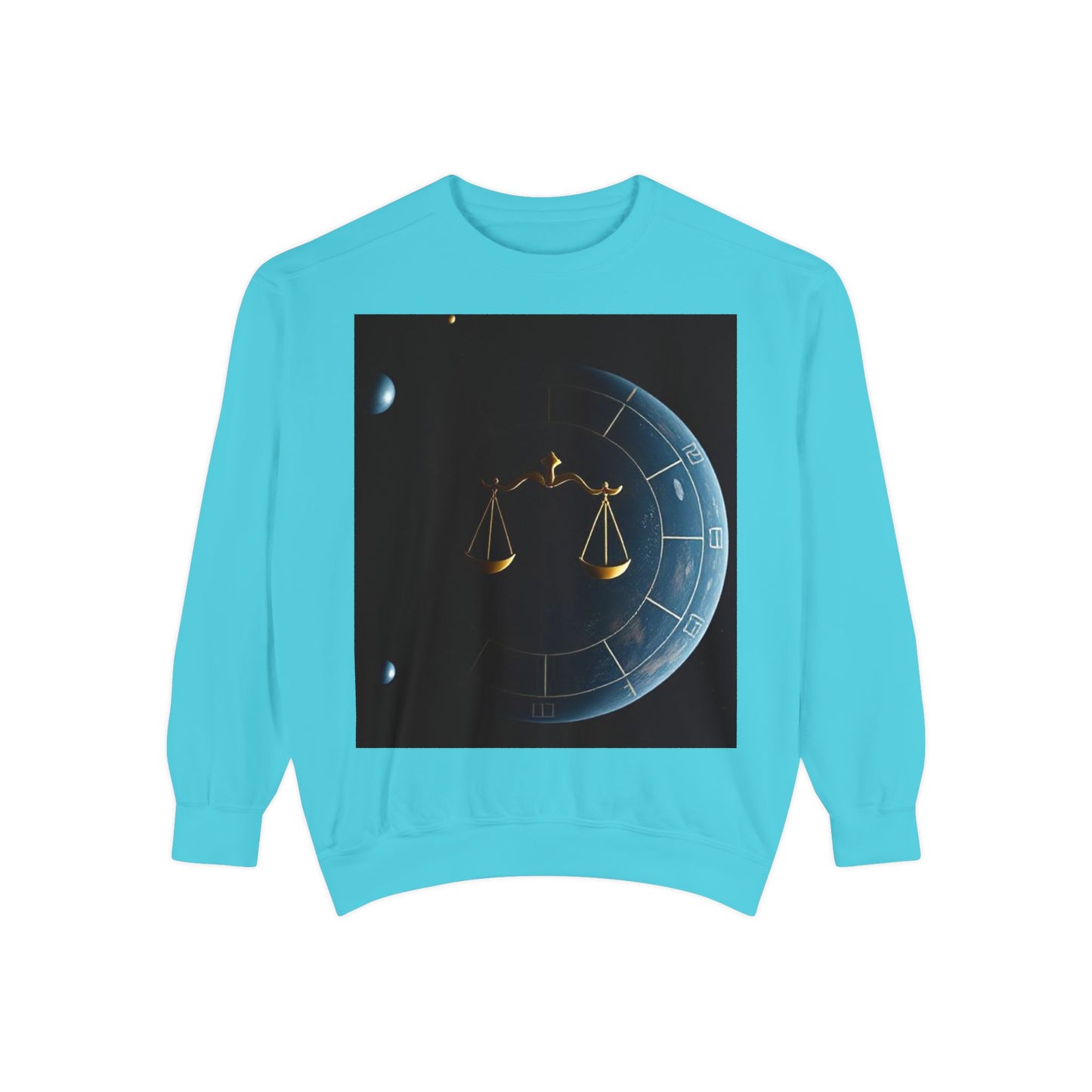 Garment-Dyed Sweatshirt, Unisex, Space Animal Design v1, Libra