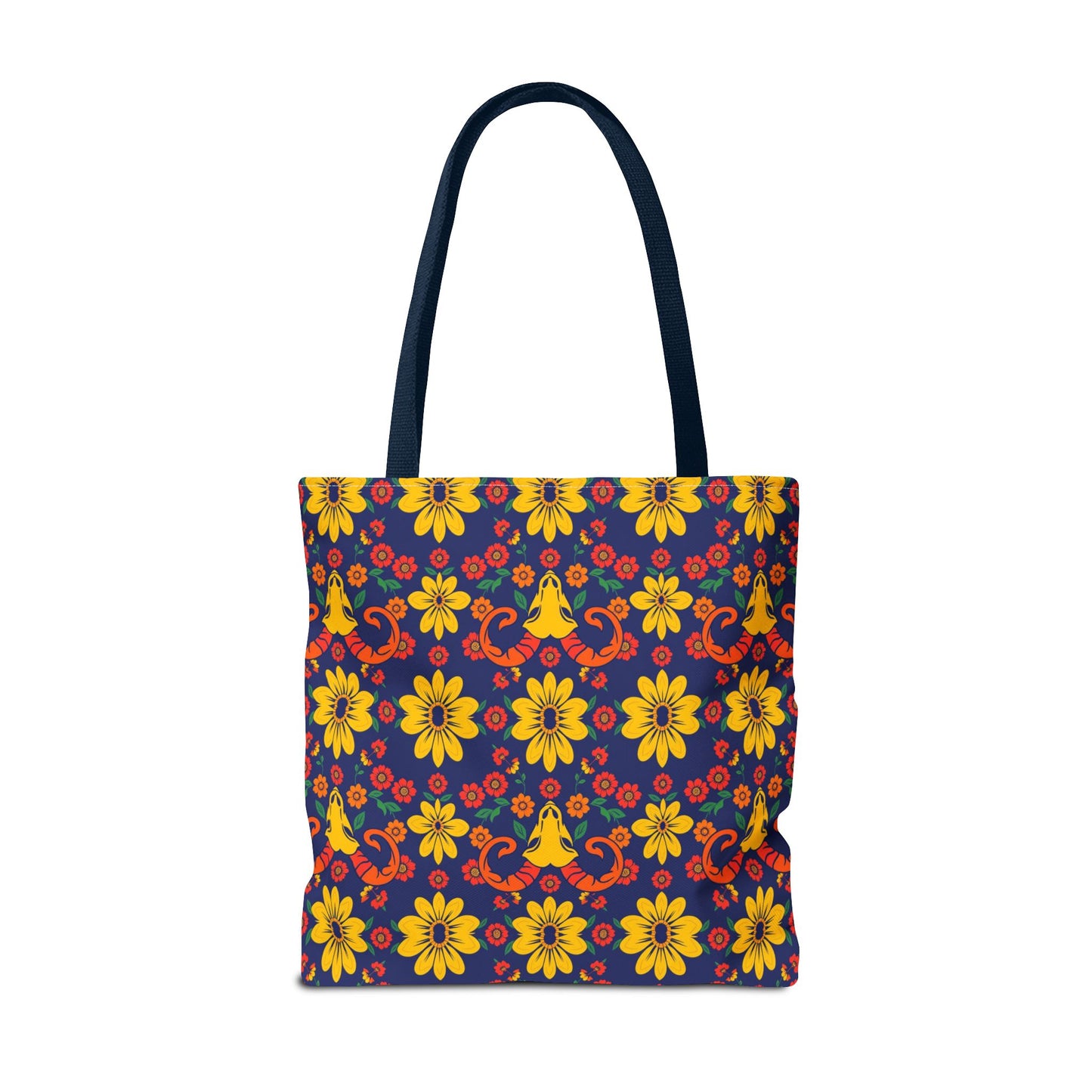 Tote Bag, (AOP), Aries, Zodiac v5, Flower Pattern