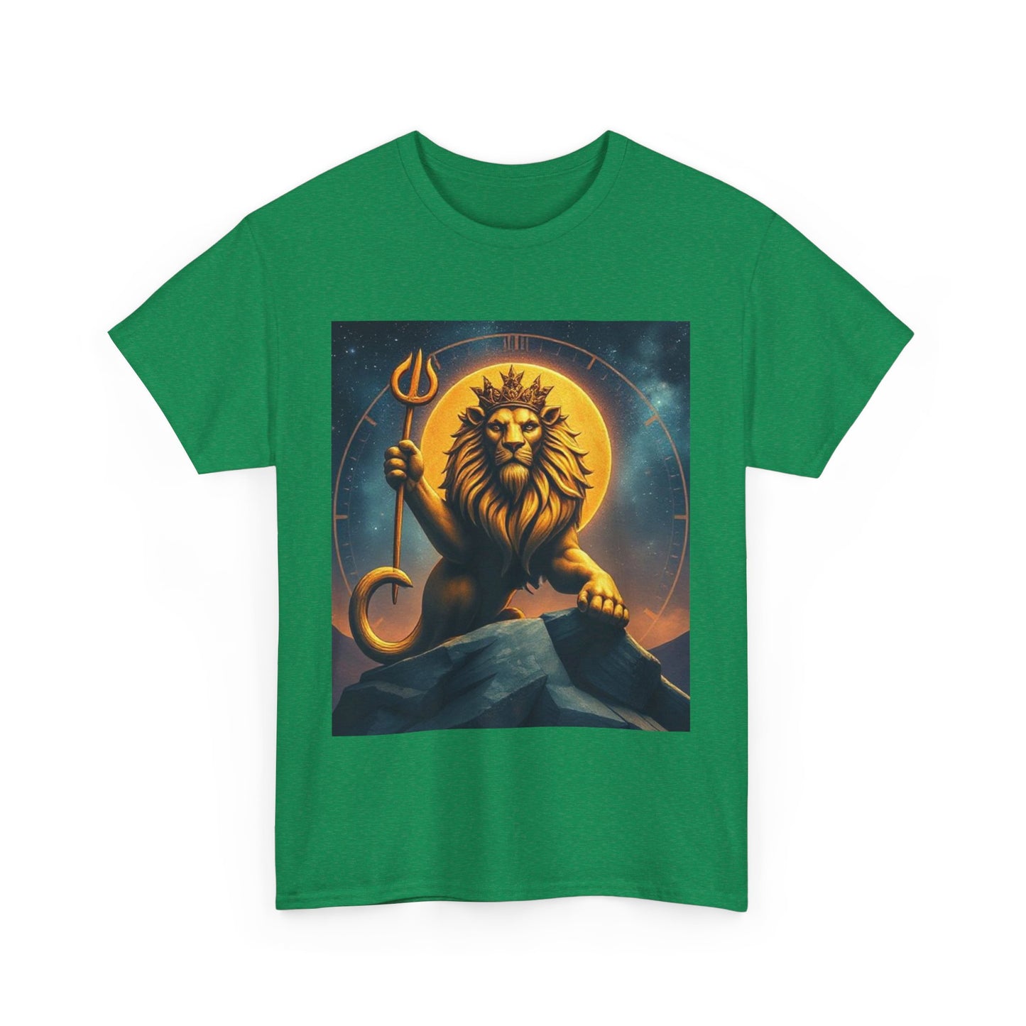 Unisex Heavy Cotton T-Shirt, King of Lion v3, Leo Zodiac Design