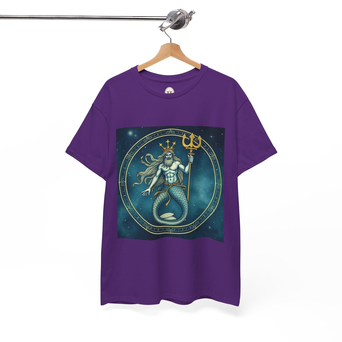 Unisex Heavy Cotton T-Shirt, Aquarius God 6v, Zodiac Design