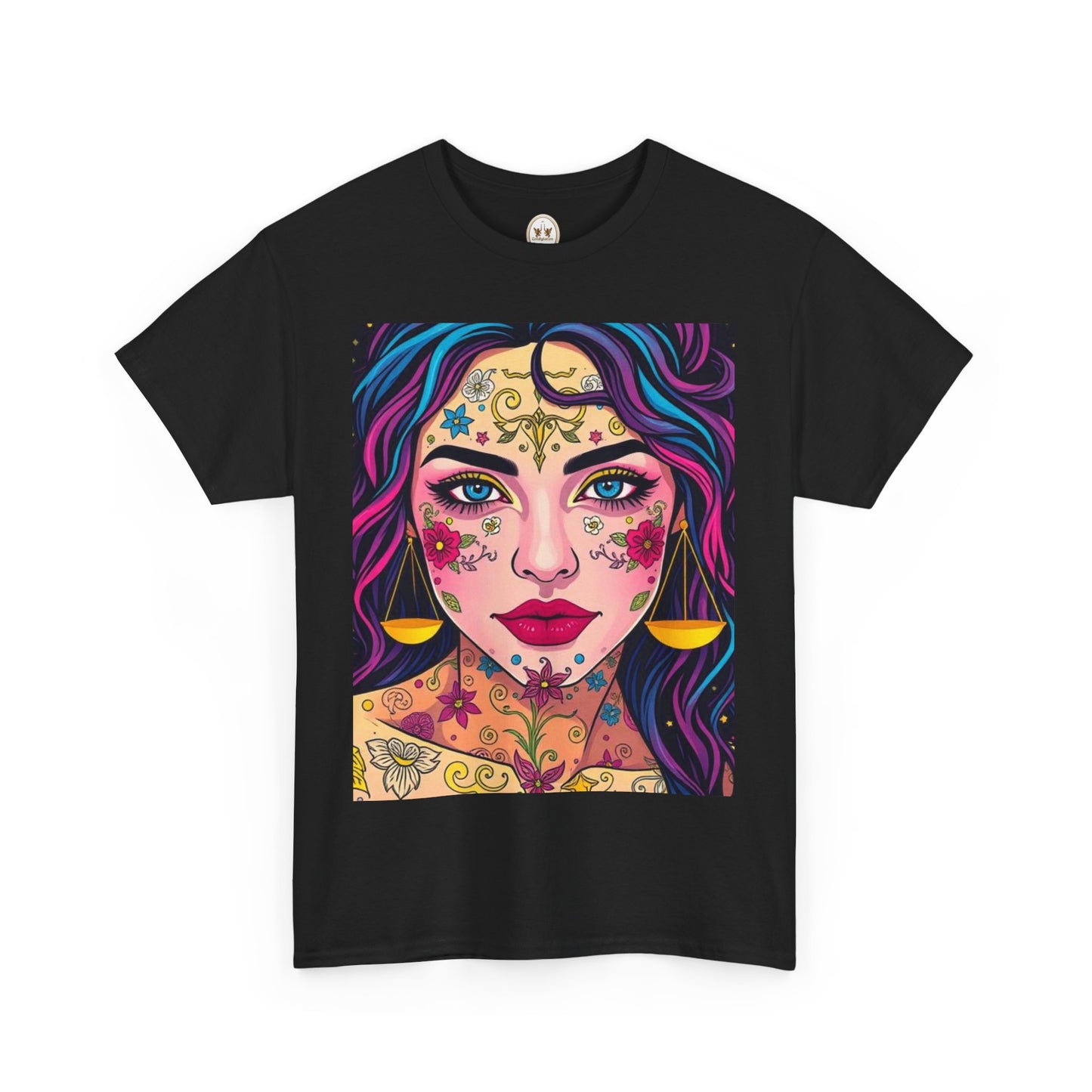 Unisex Heavy Cotton T-Shirt, Libra, Zodiac v4, Sexy Art