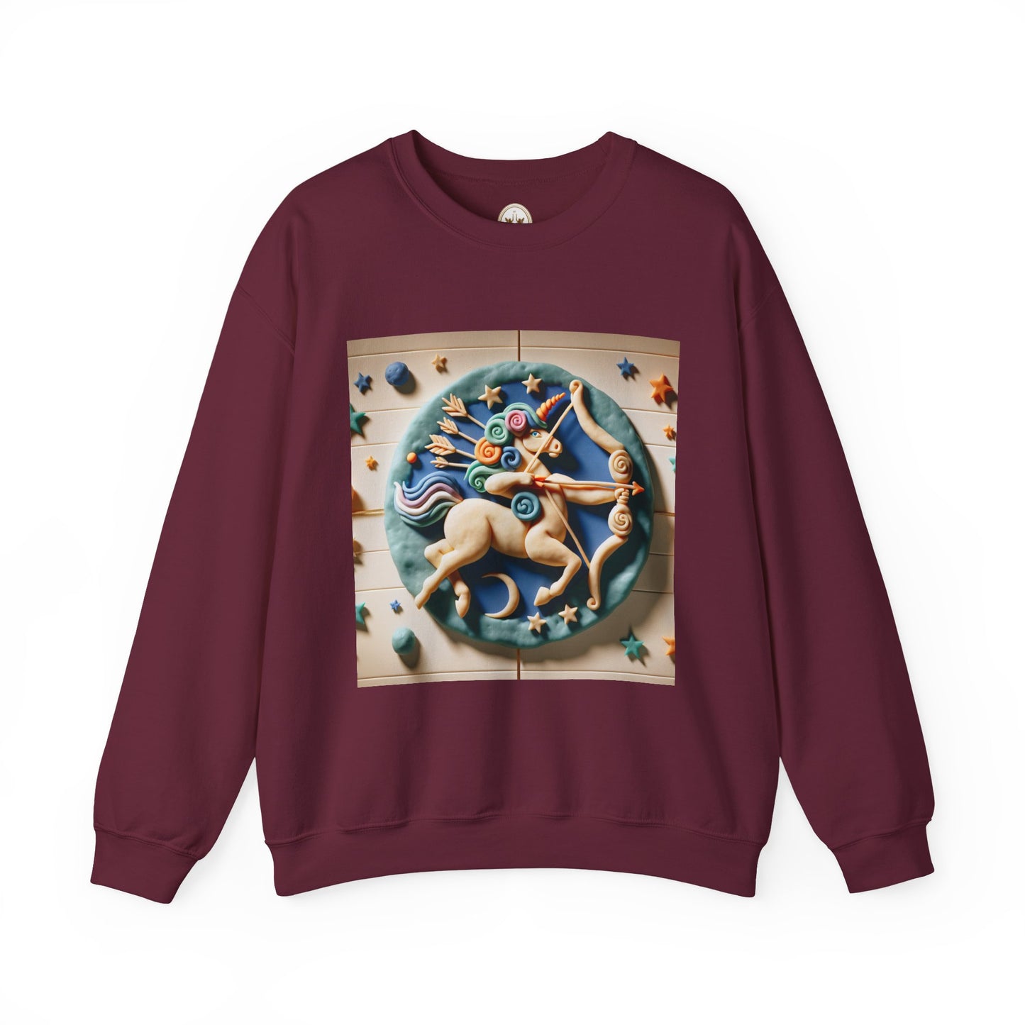 Unisex Heavy Blend™ Crewneck Sweatshirt, Colorful Horse, Sagittarius Zodiac Design