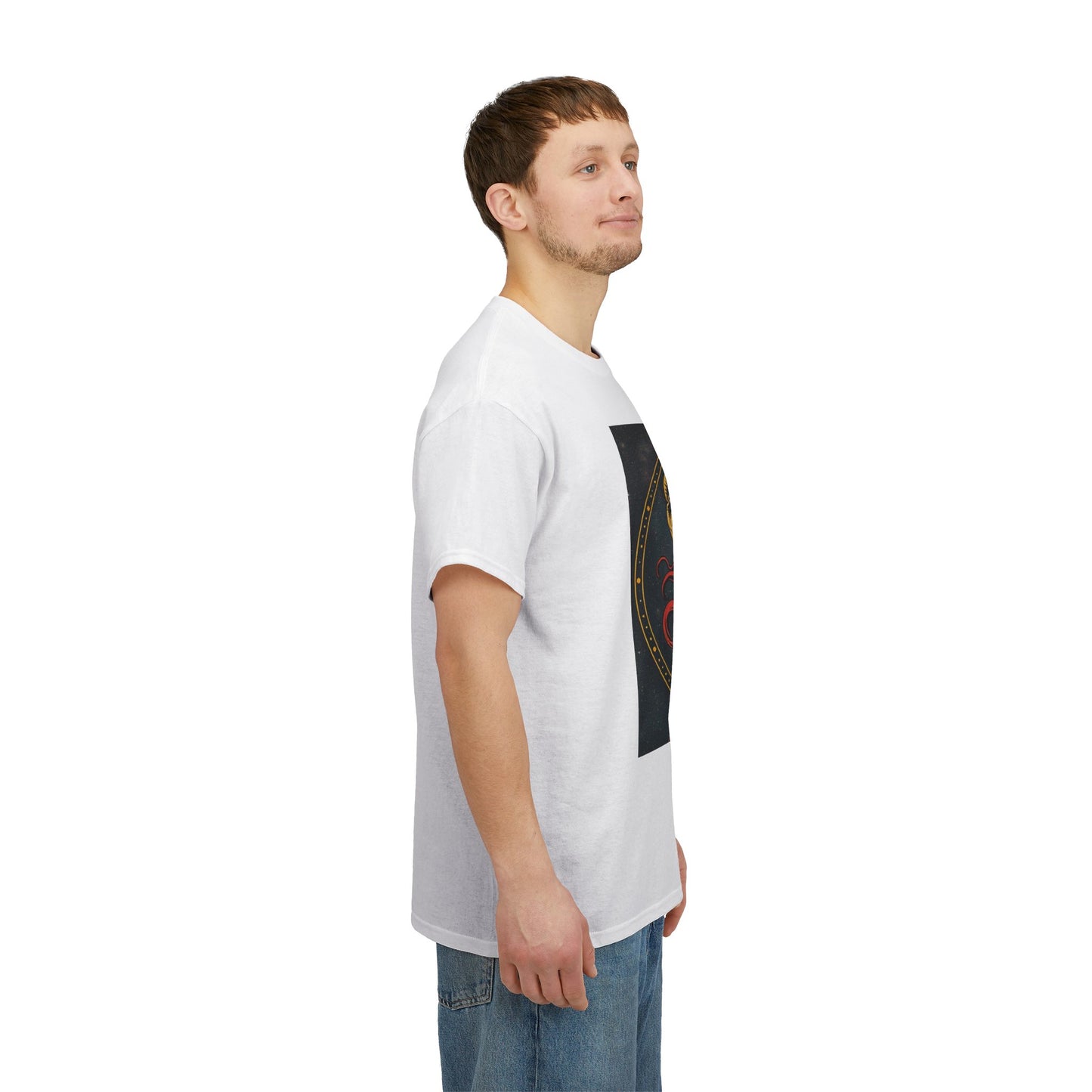 Unisex Heavy Cotton T-Shirt, Aries God 3v, Zodiac Design