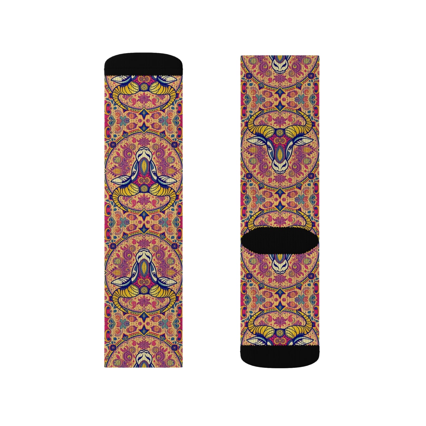 Sublimation Socks, Taurus, Zodiac v2, Pattern