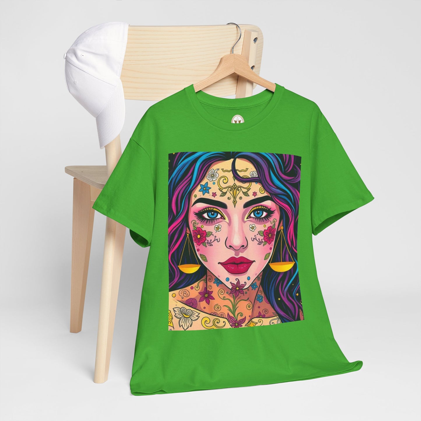 Unisex Heavy Cotton T-Shirt, Libra, Zodiac v4, Sexy Art