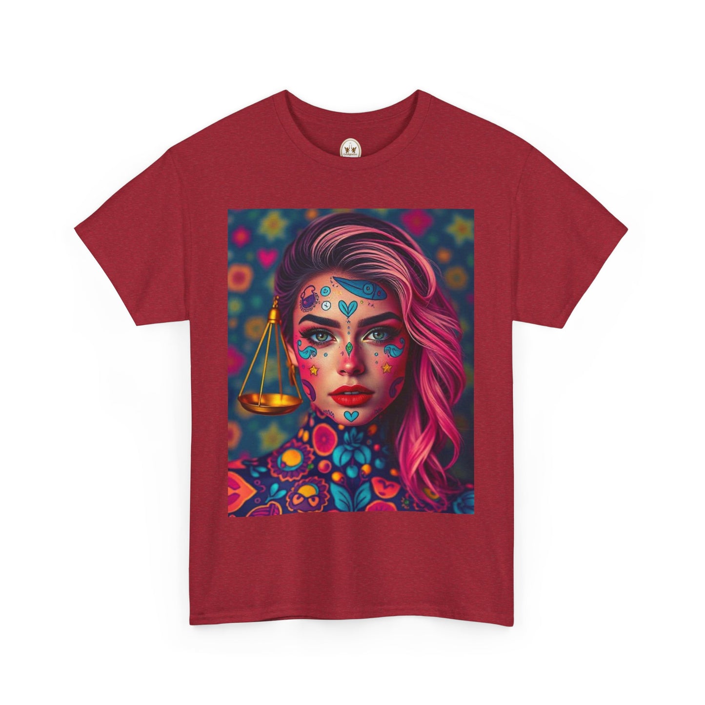 Unisex Heavy Cotton T-Shirt, Libra, Zodiac v2, Sexy Art