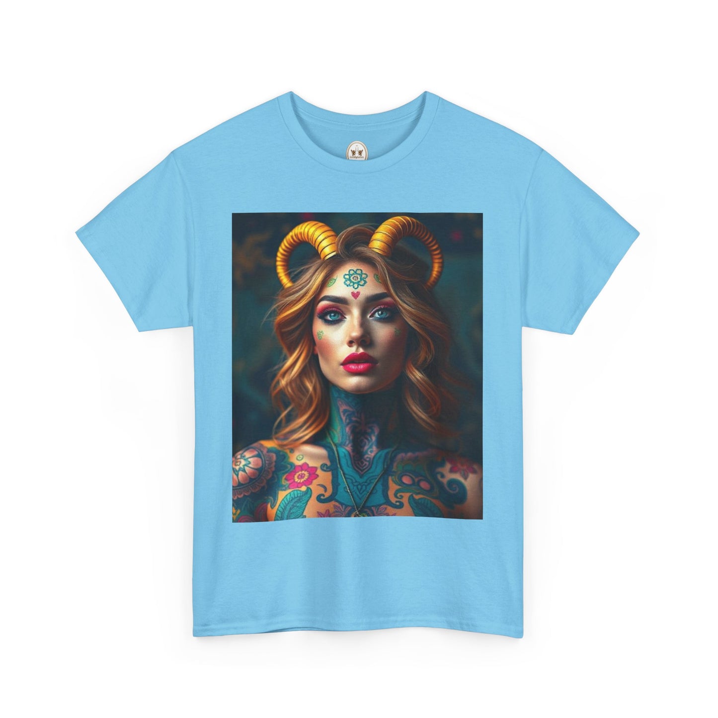 Unisex Heavy Cotton T-Shirt, Capricorn, Zodiac v1, Sexy Art