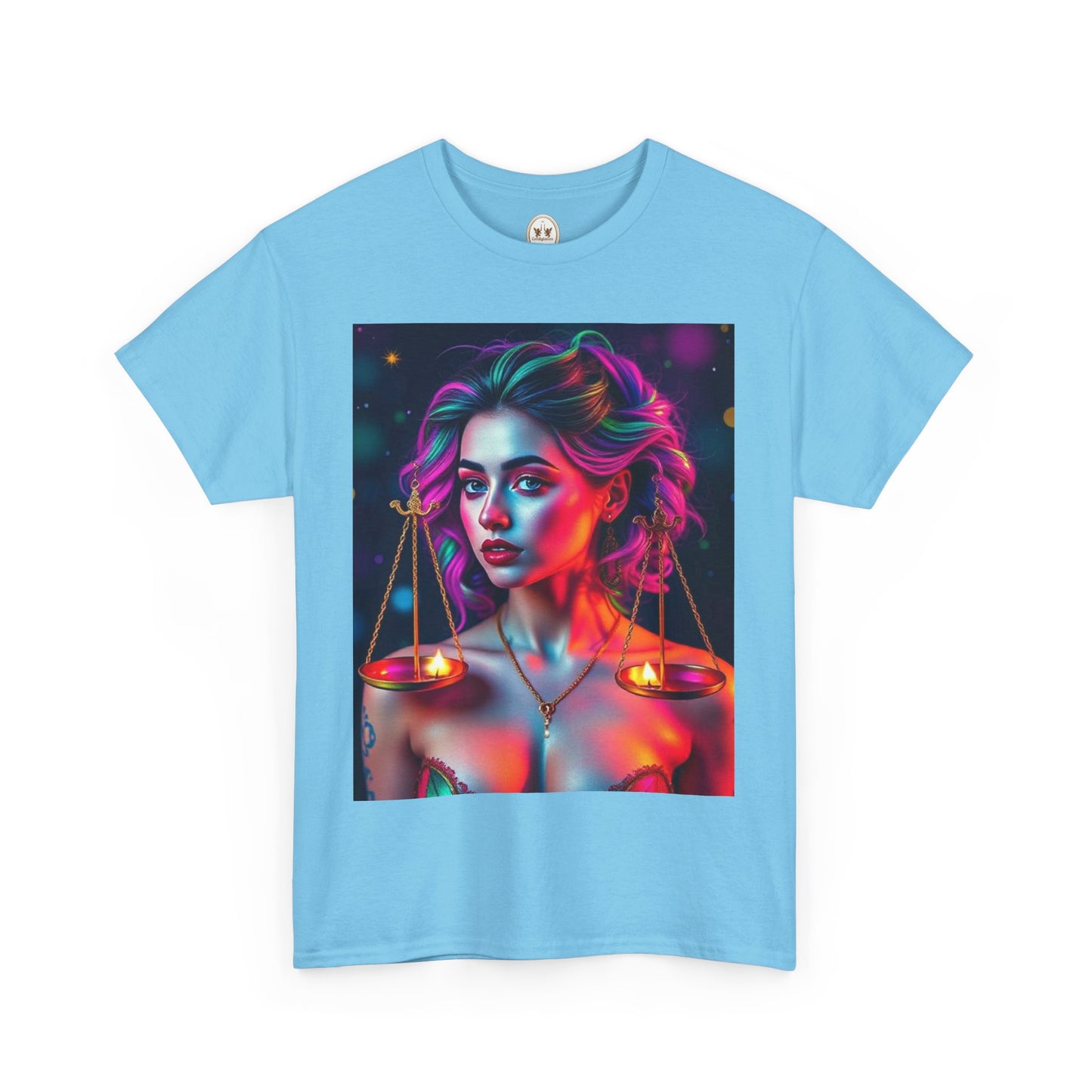 Unisex Heavy Cotton T-Shirt, Libra, Zodiac v3, Sexy Art
