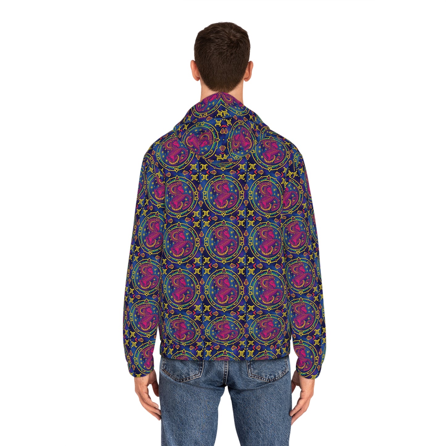 Full-Zip Hoodie (AOP), Capricorn, Zodiac v3, Pattern