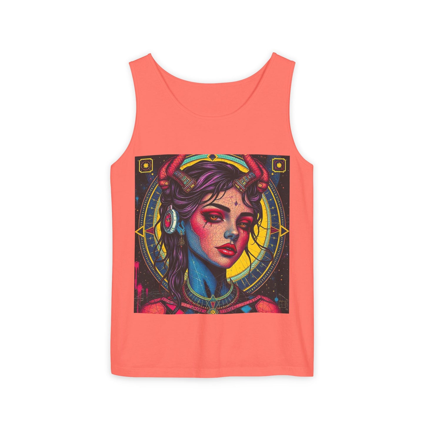 Unisex Garment-Dyed, Tank Top, Scorpio Design, Pop Art, 100% US cotton
