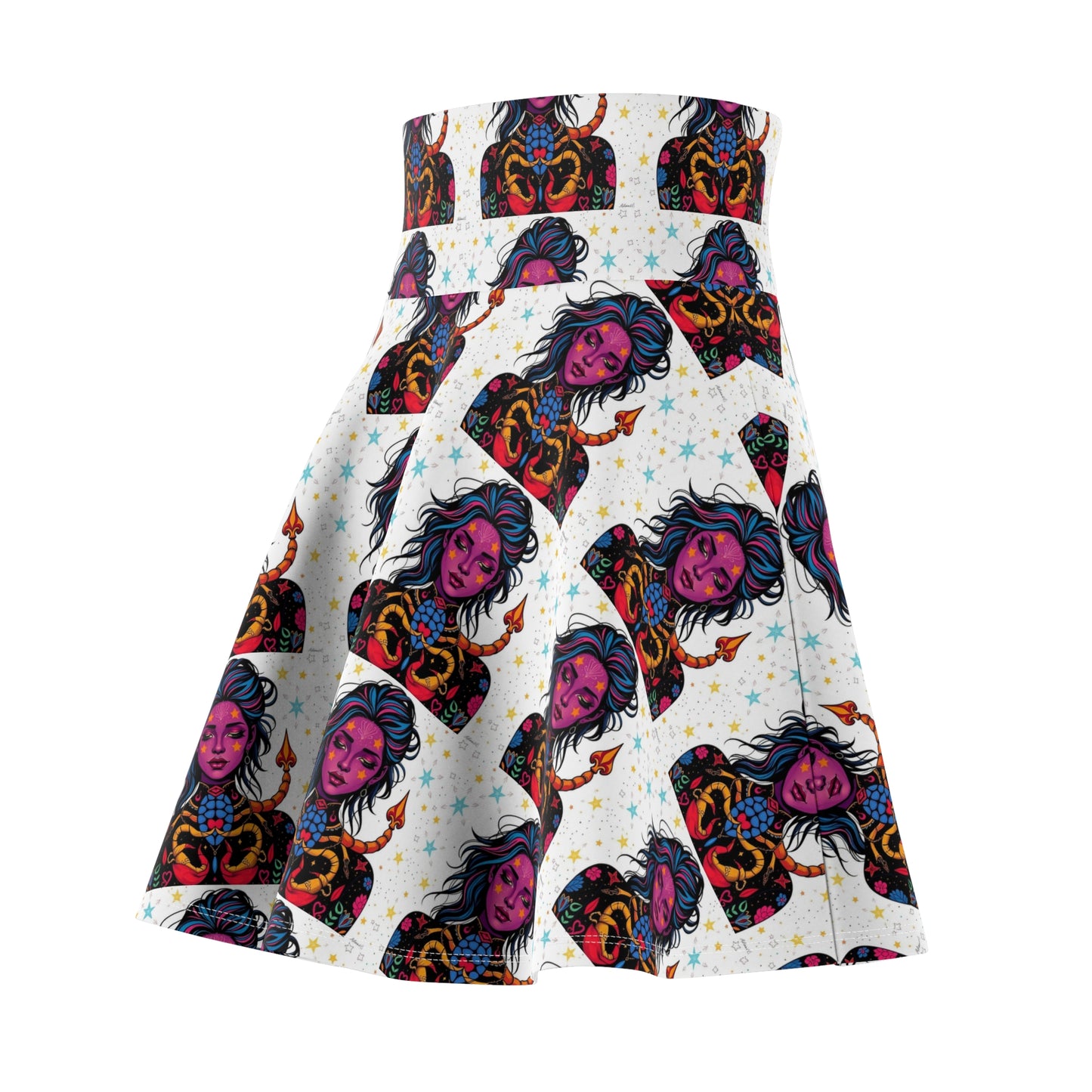 Women's Skater Skirt, (AOP), Scorpio, Zodiac v2, Sexy Pattern