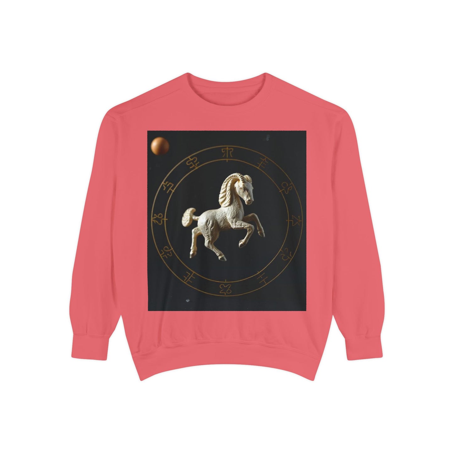 Garment-Dyed Sweatshirt, Unisex, Space Animal Design, Capricorn