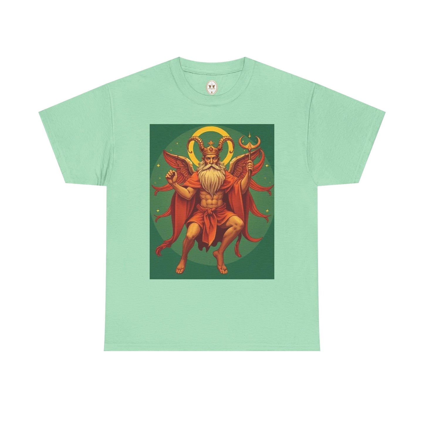 Unisex Heavy Cotton T-Shirt, Aries God 1v, Zodiac Design