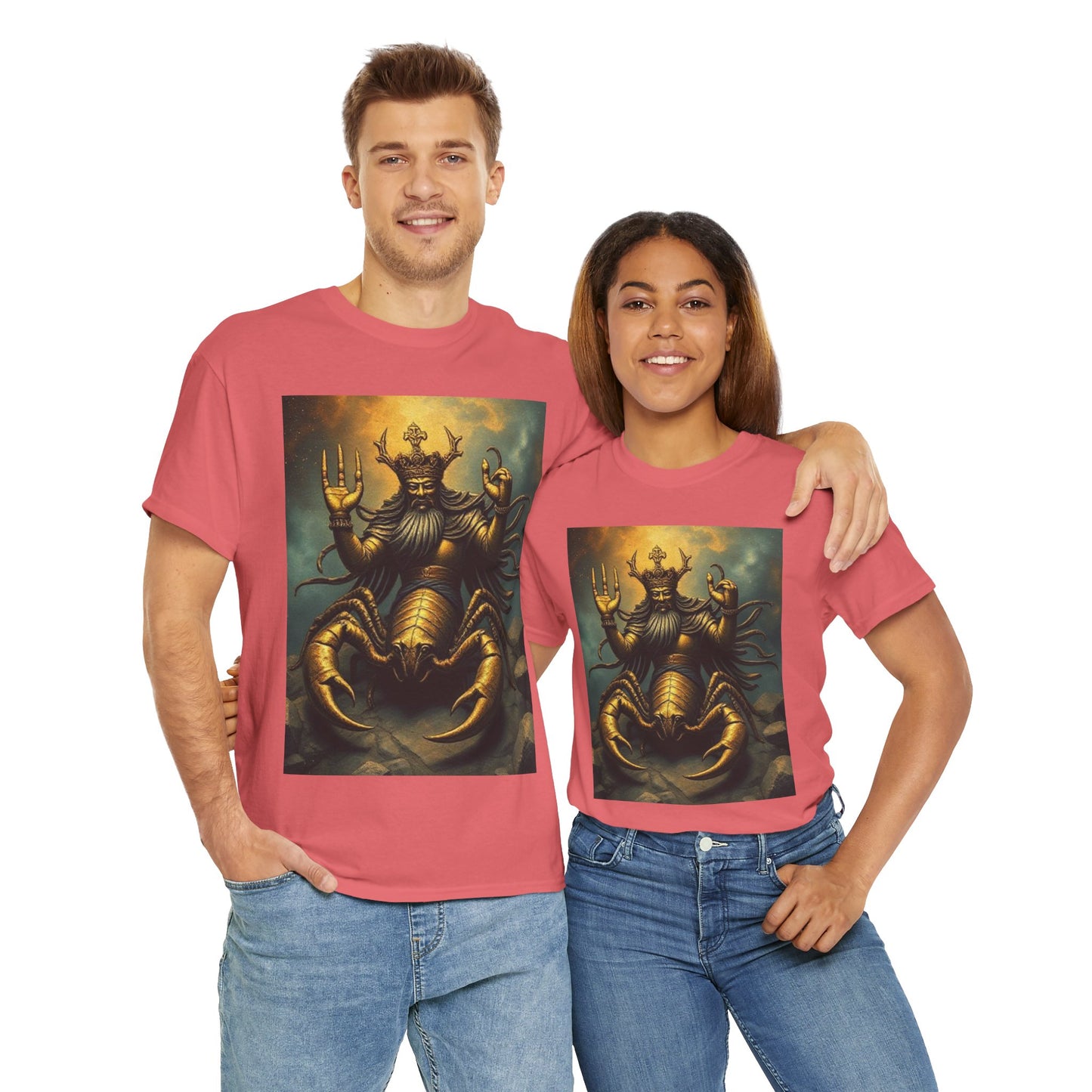Unisex Heavy Cotton T-Shirt, Desert Scorpio King v1, Zodiac Design