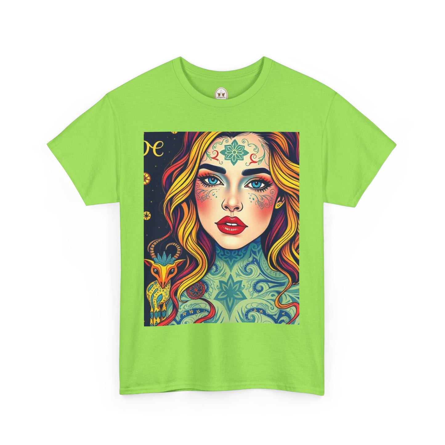 Unisex Heavy Cotton T-Shirt, Aquarius, Zodiac v2, Sexy Art