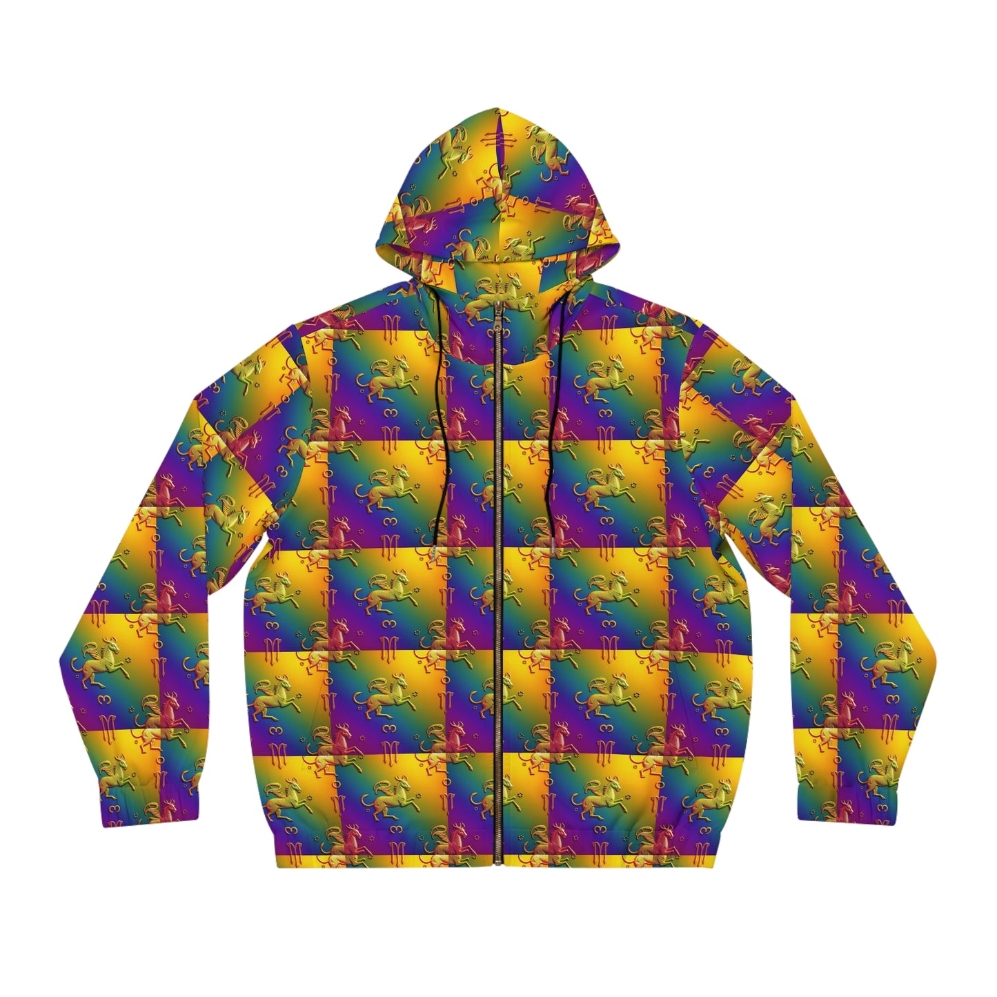 Full-Zip Hoodie (AOP), Virgo, Zodiac, Pattern