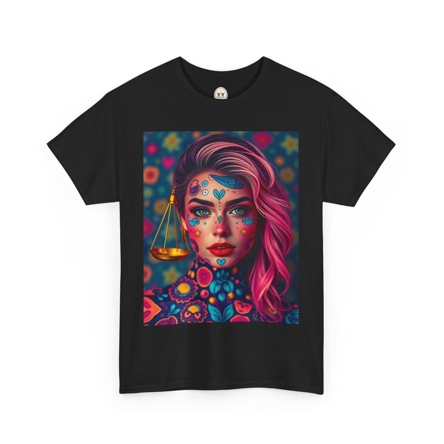 Unisex Heavy Cotton T-Shirt, Libra, Zodiac v2, Sexy Art