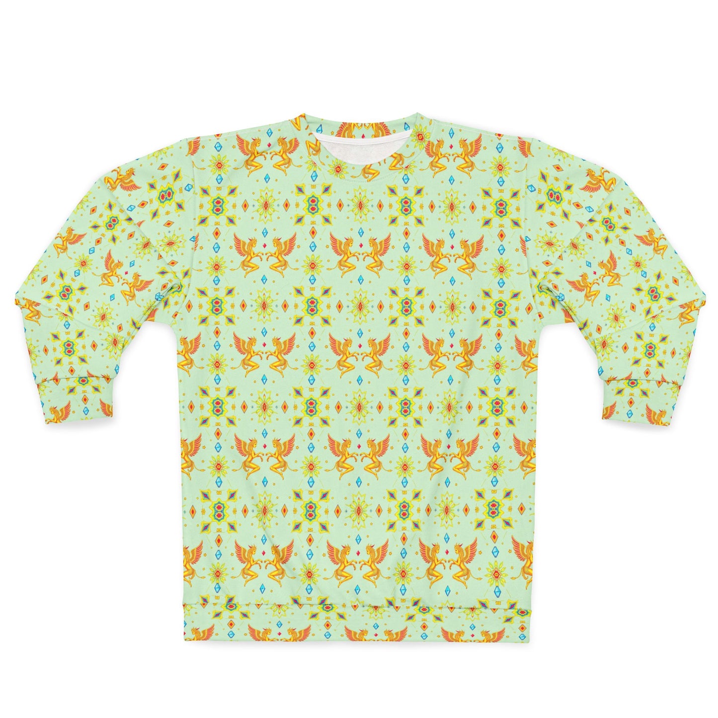 Unisex Sweatshirt (AOP), Gemini, Zodiac v3, Jewel Pattern