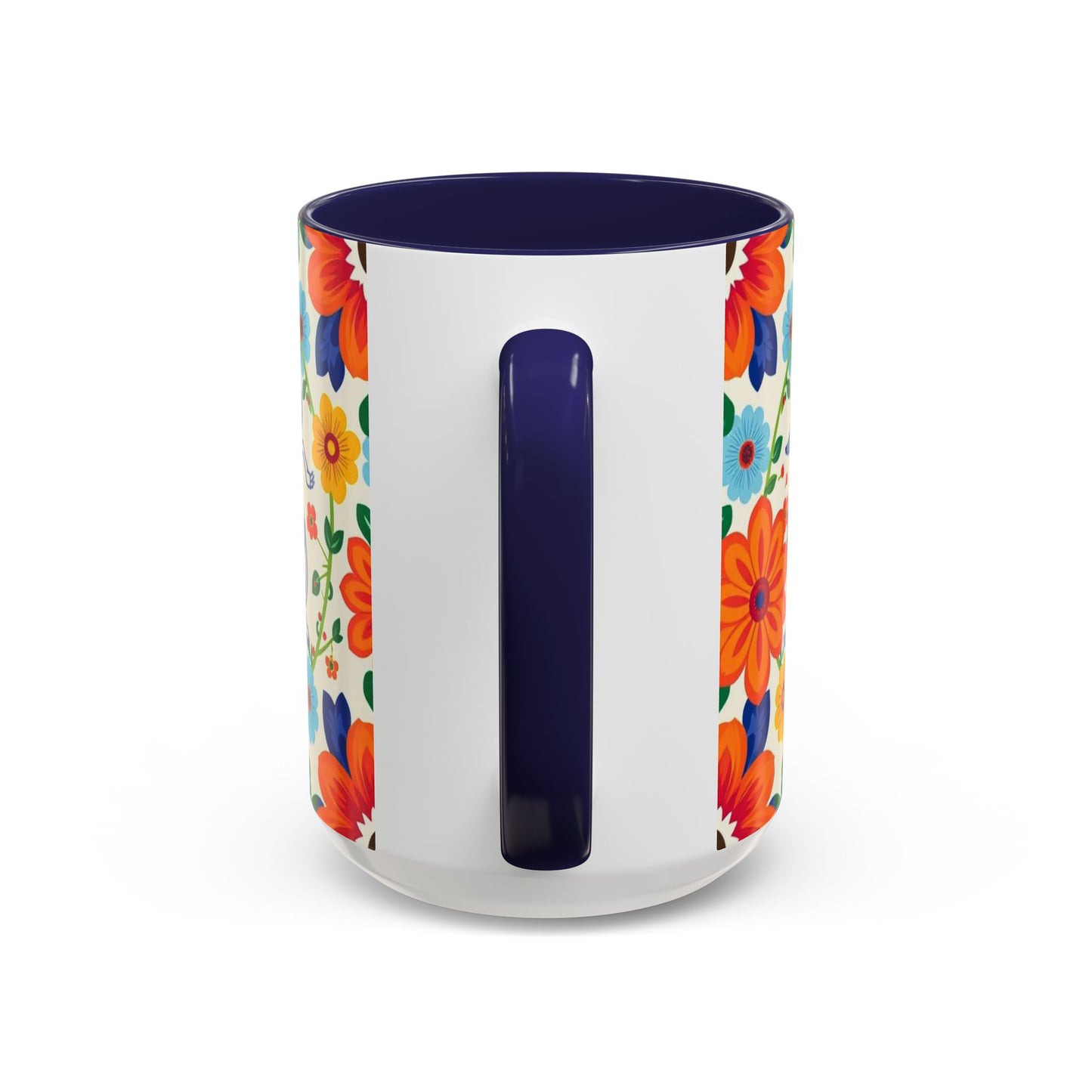 Accent Coffee Mug, Virgo, Zodiac v2. Flower Pattern, (11, 15oz)