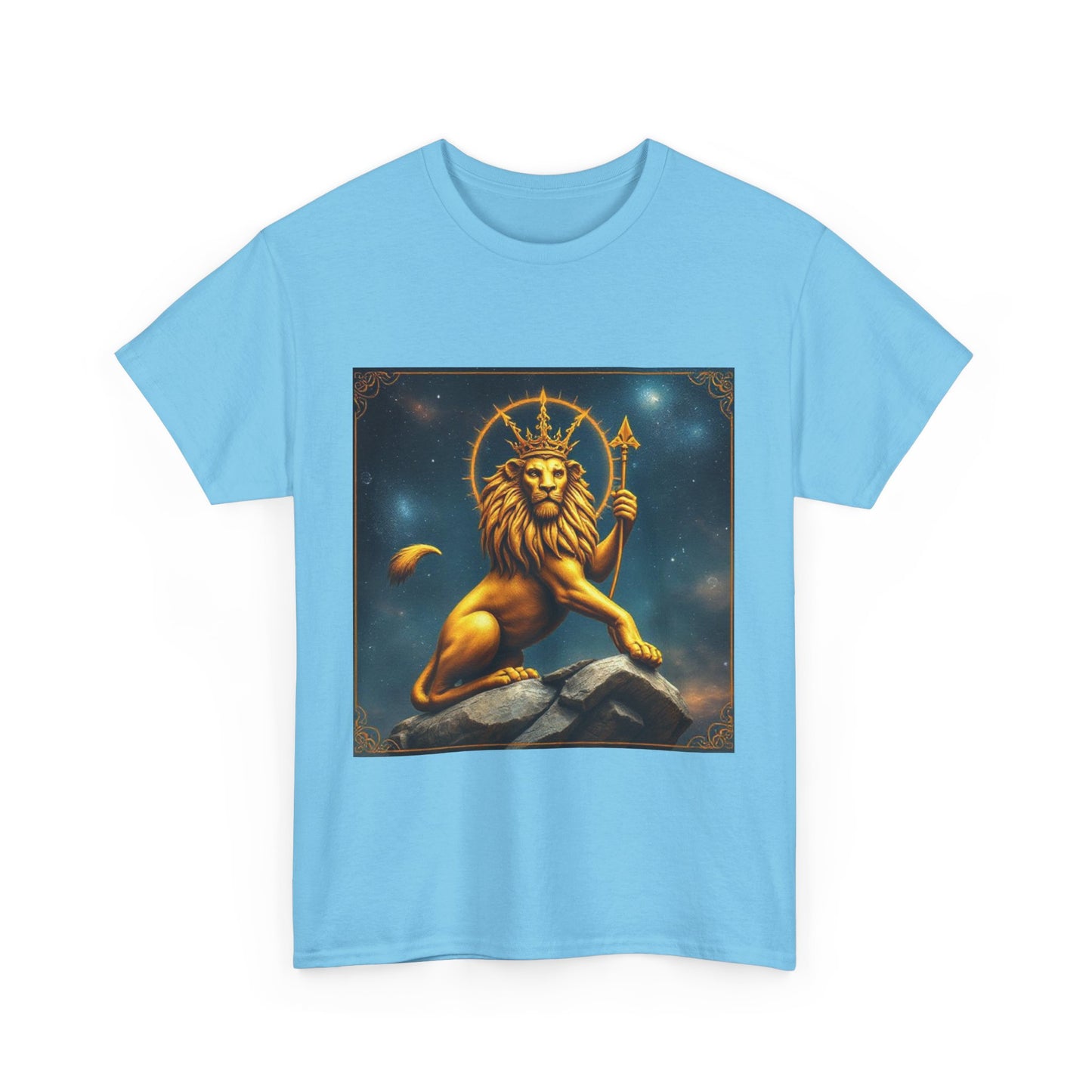 Unisex Heavy Cotton T-Shirt, King of Lions, Leo Zodiac Design