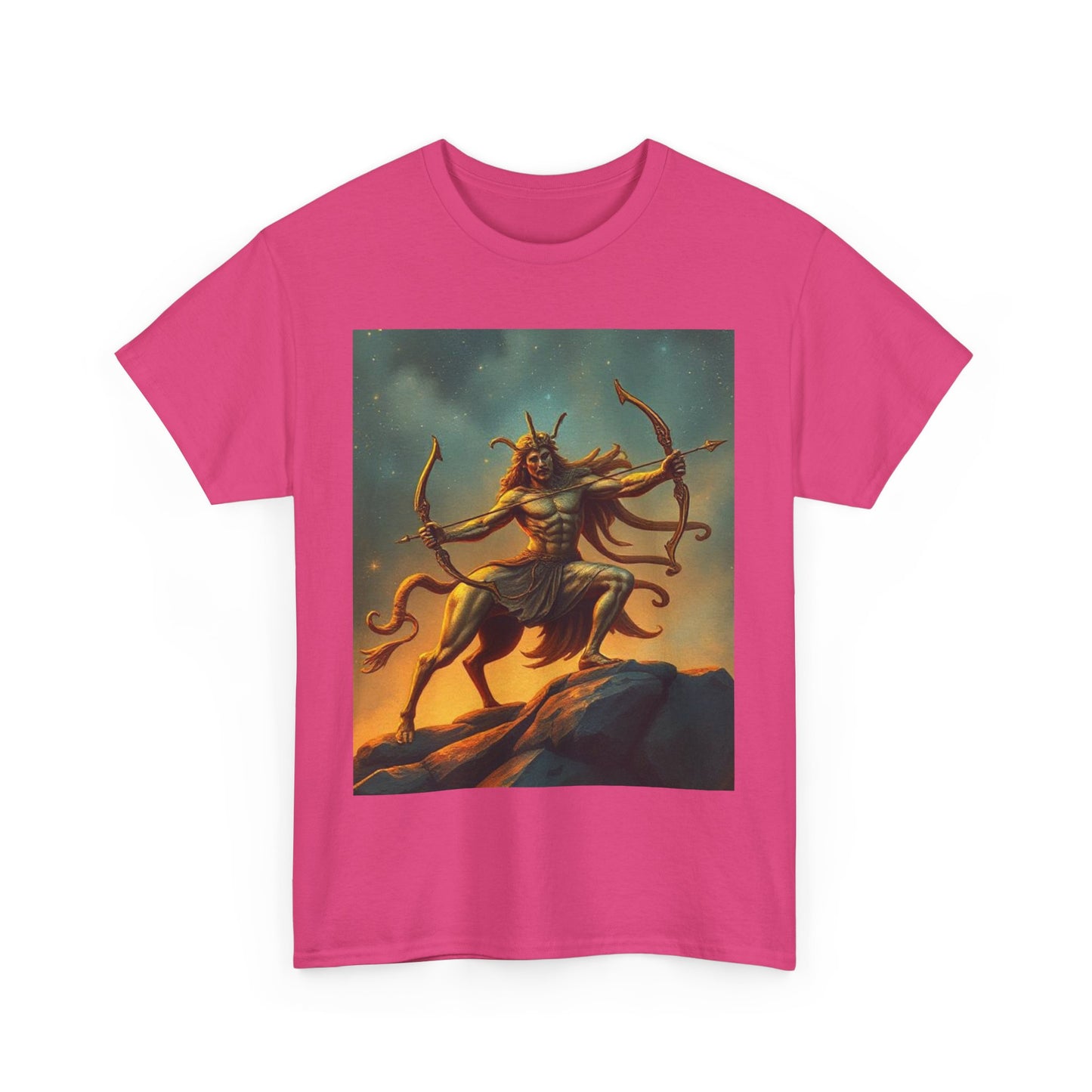 Unisex Heavy Cotton T-Shirt, Arrow Centaur v1, Sagittarius Zodiac Design