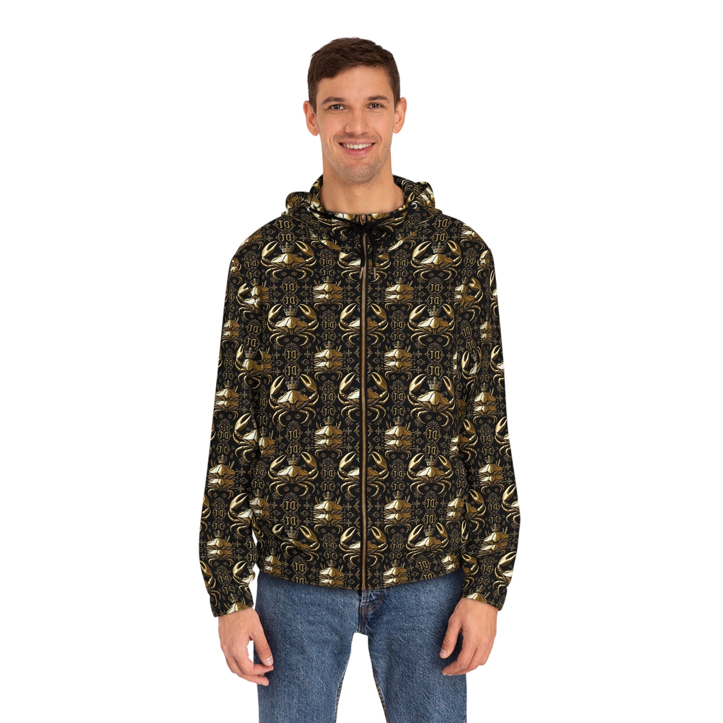 Full-Zip Hoodie (AOP), Cancer, Zodiac v2, Pattern