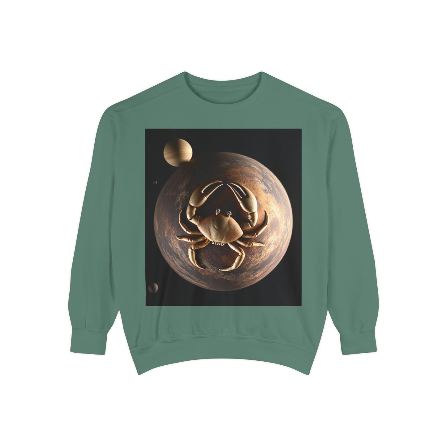 Garment-Dyed Sweatshirt, Unisex, Space Animal Design v1, Cancer