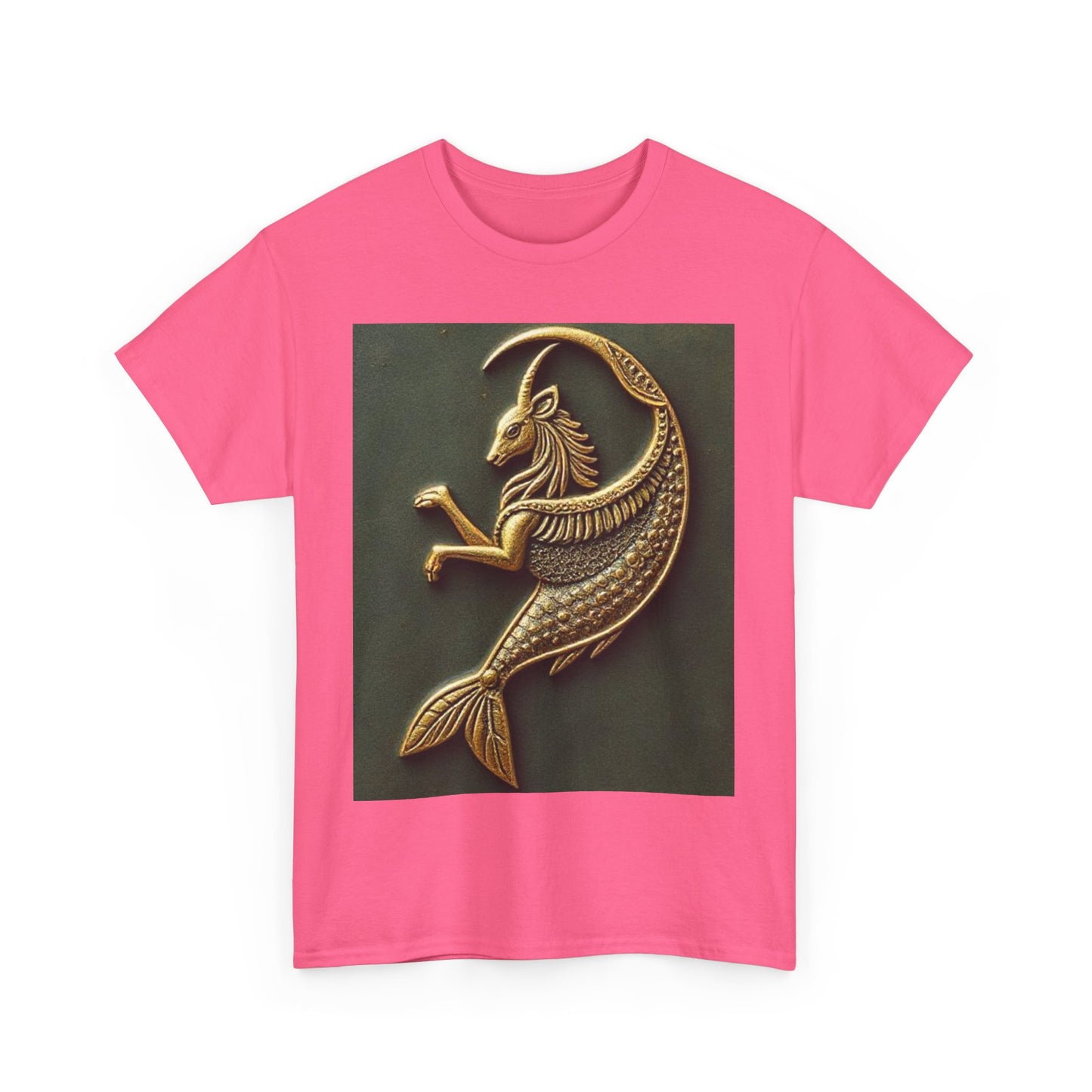 Unisex Heavy Cotton T-Shirt, Capricorn Animal v1, Symbol, Zodiac Design