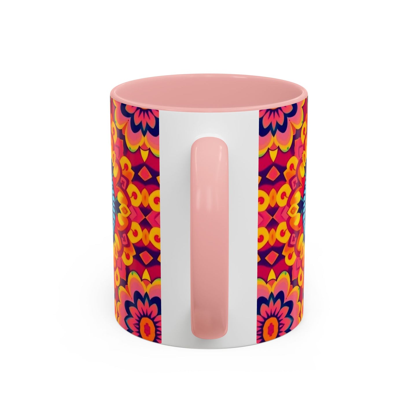 Accent Coffee Mug, Pisces, Zodiac v1, Flower Pattern, (11, 15oz)