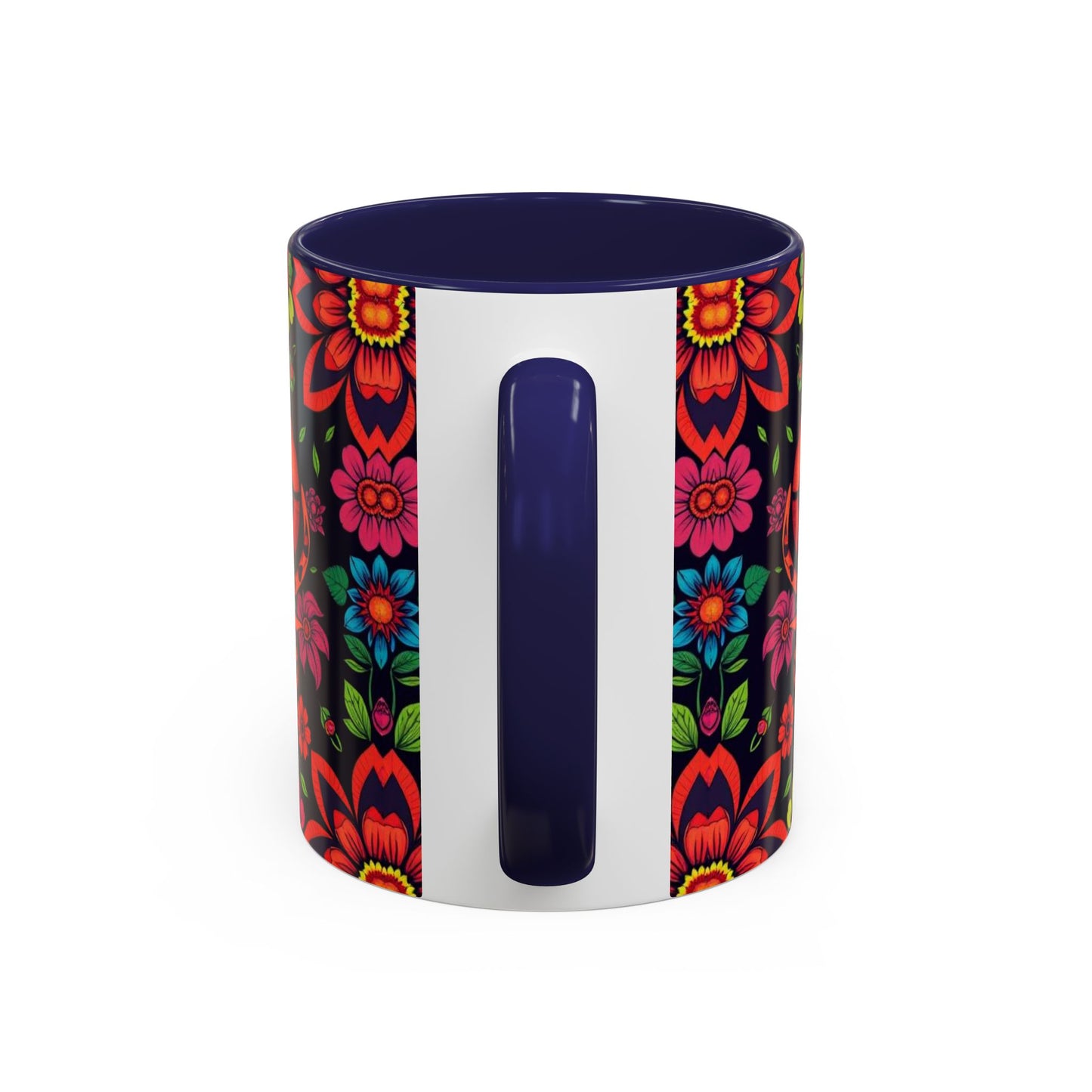 Accent Coffee Mug, Cancer, Zodiac v4, Flower Pattern, (11, 15oz)