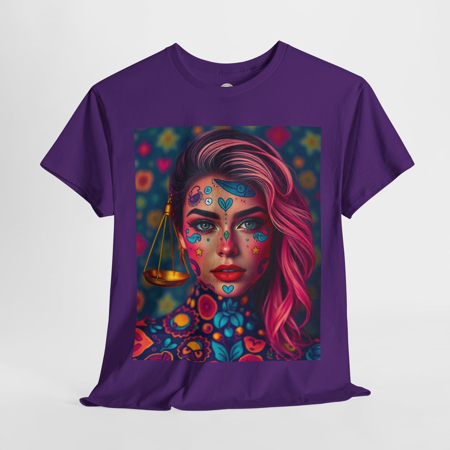 Unisex Heavy Cotton T-Shirt, Libra, Zodiac v2, Sexy Art