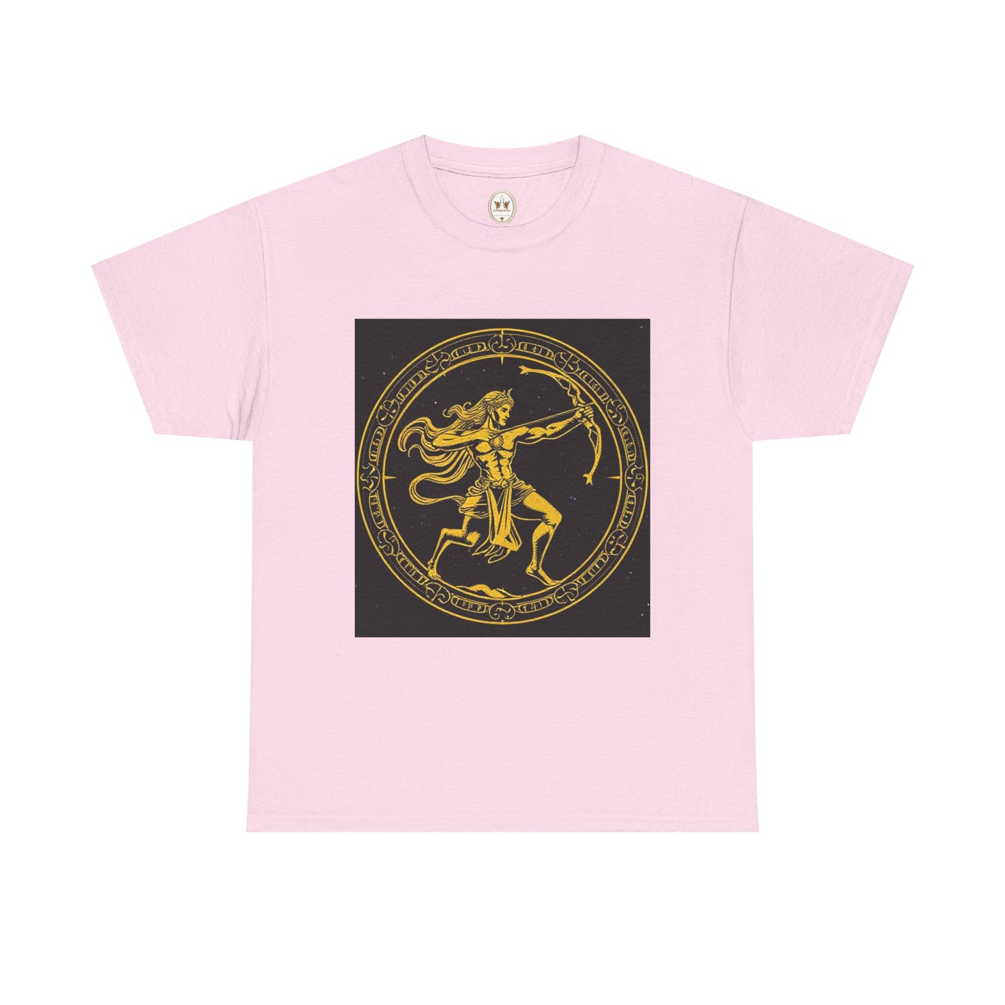 Unisex Heavy Cotton T-Shirt, Mythical Faun/Satyr v1, Sagittarius Zodiac Design