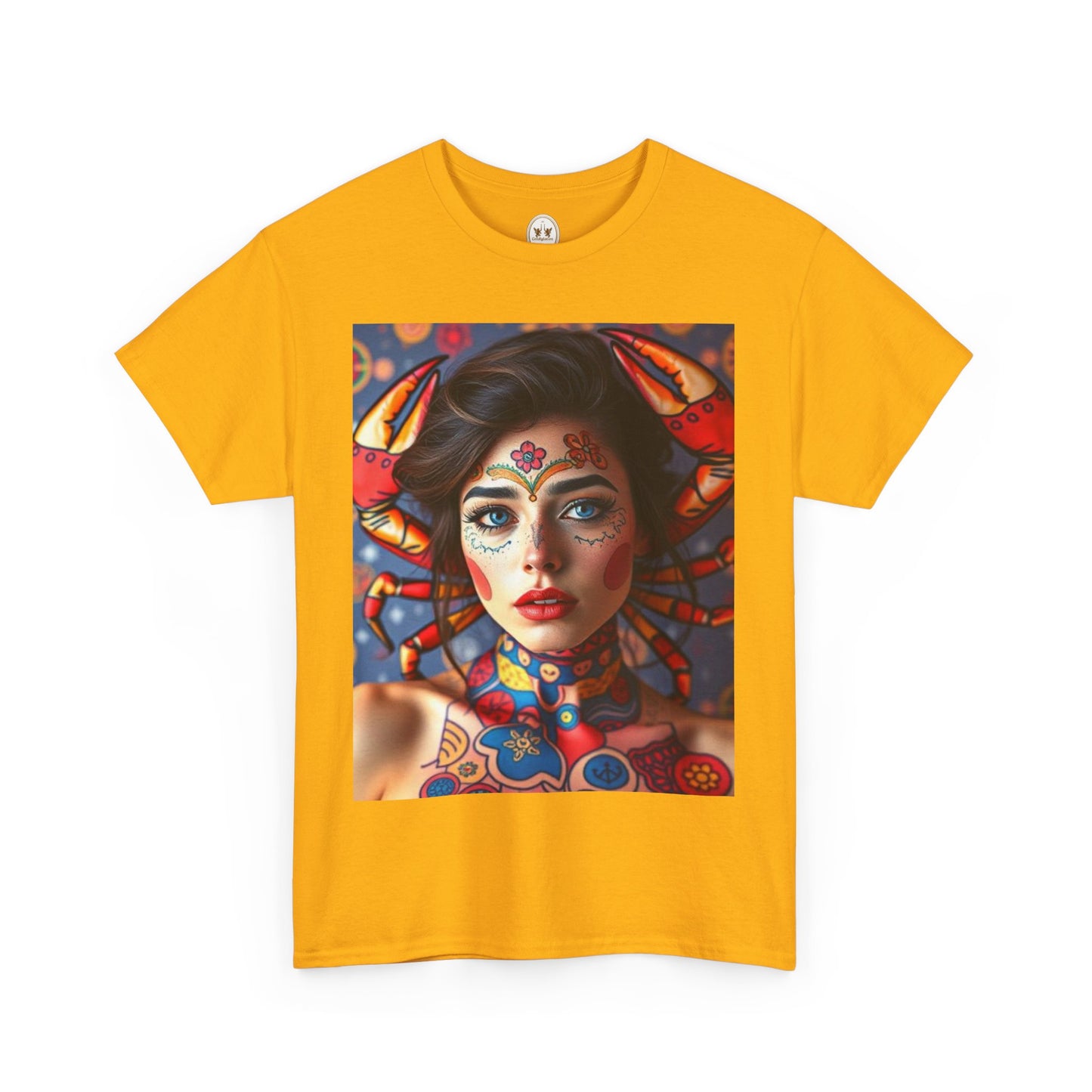 Unisex Heavy Cotton T-Shirt, Cancer, Zodiac v1, Sexy Art