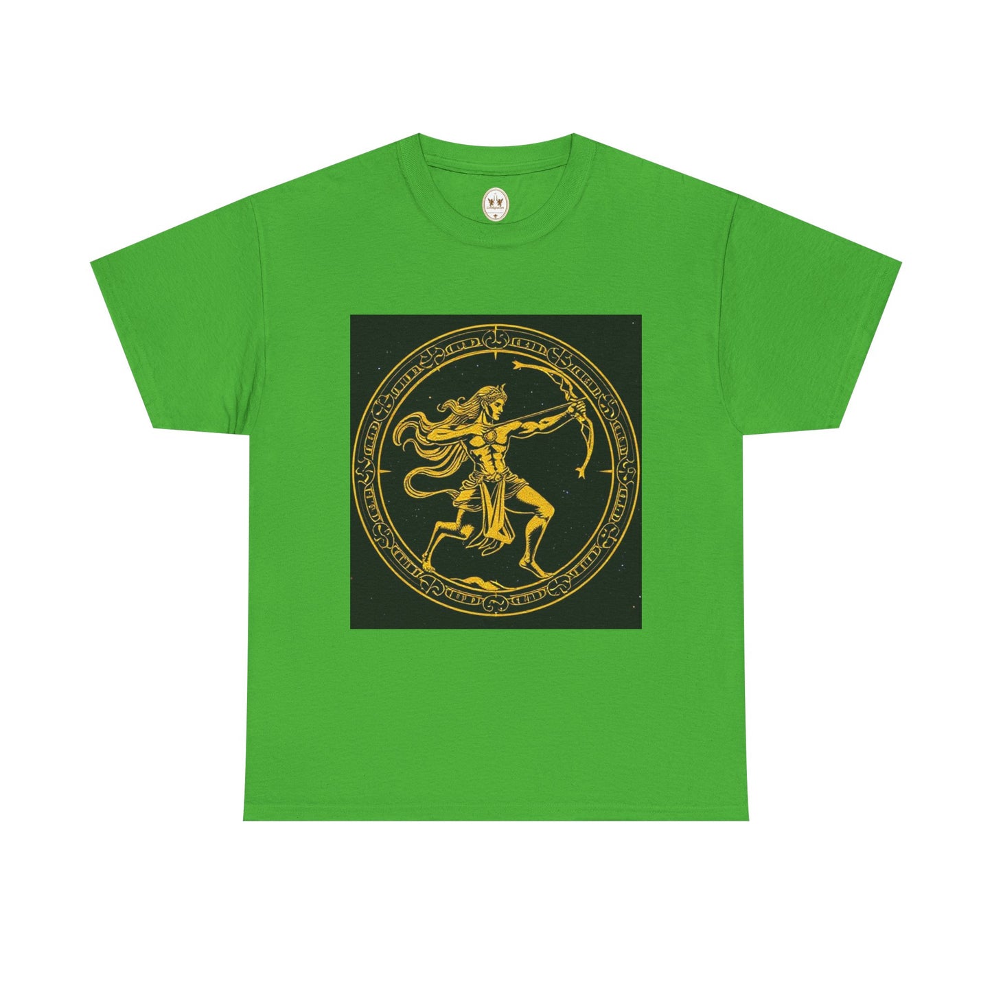 Unisex Heavy Cotton T-Shirt, Mythical Faun/Satyr, Sagittarius Zodiac Design