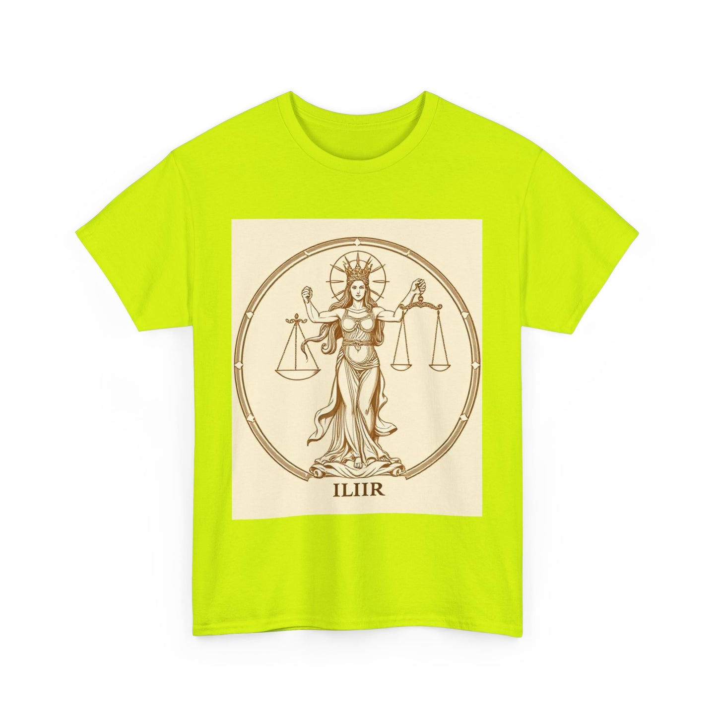Unisex Heavy Cotton T-Shirt, Libra Goddess, Zodiac Design