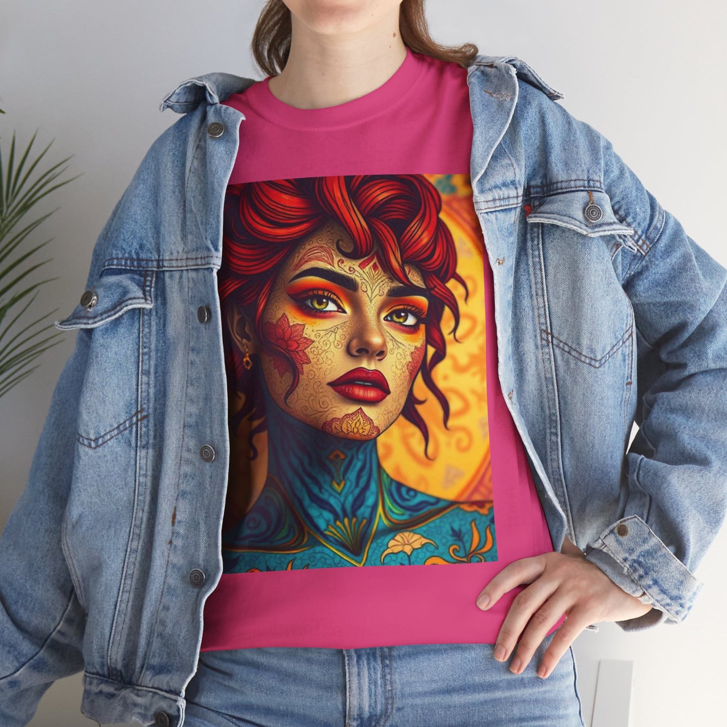 Unisex Heavy Cotton T-Shirt, Aquarius, Zodiac, Sexy Art
