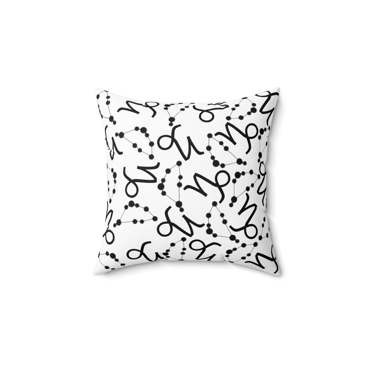 Zodiac Spun Polyester Square Pillow Capricorn Zodiac Sign White Pillow
